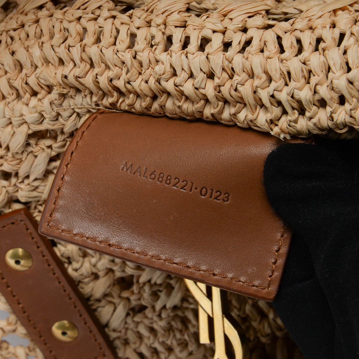 Saint Laurent Tan Raffia Medium Panier Basket Tote
