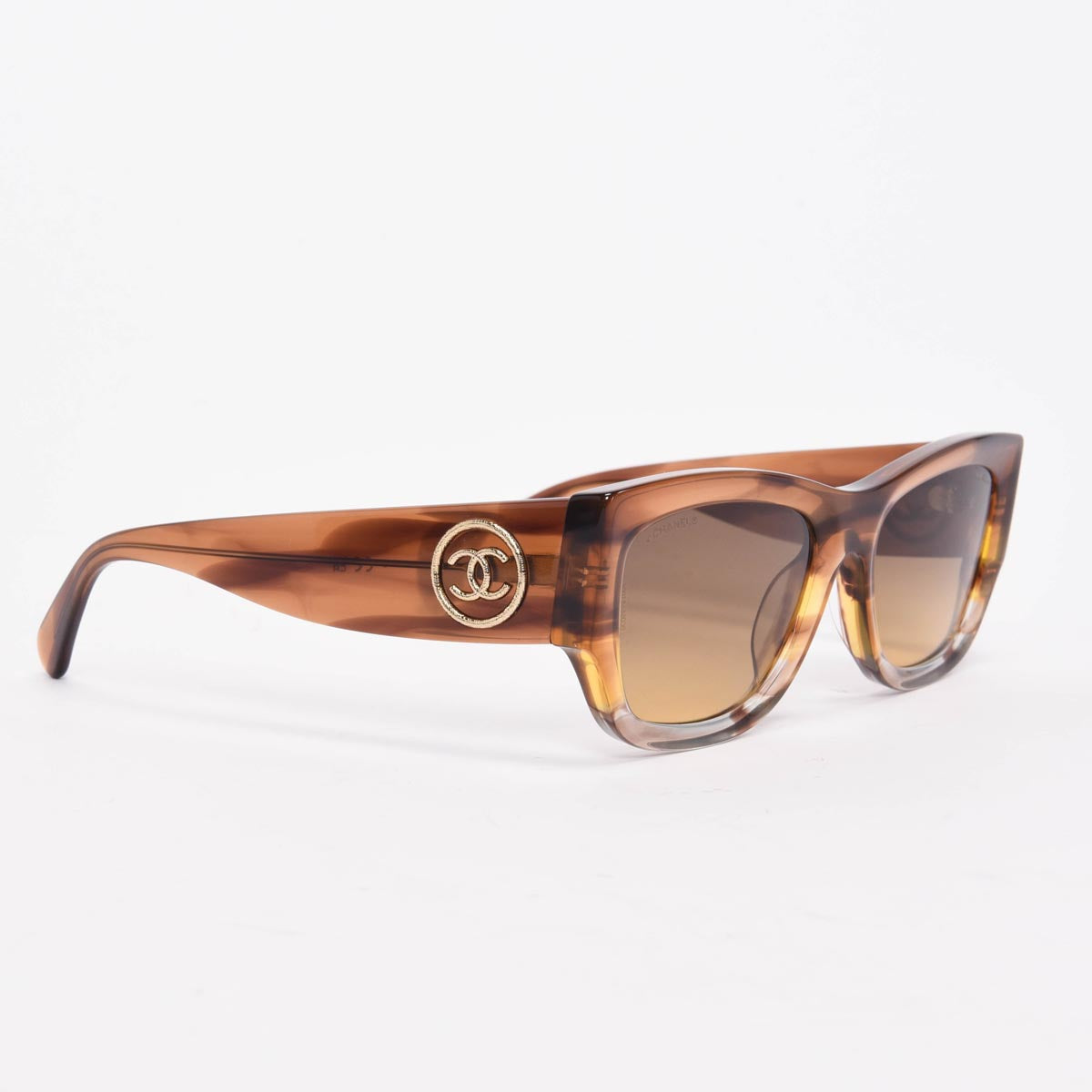 Chanel Havana Gradient Rectangle CC Sunglasses