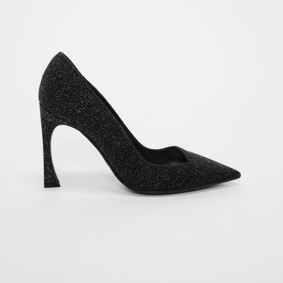 Dior Black Glitter Fabric Songe Pumps 38.5