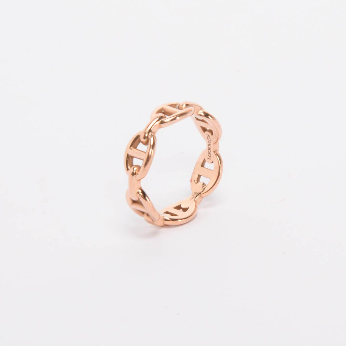 Hermes 18k Rose Gold Chaine D' Ancre Ring