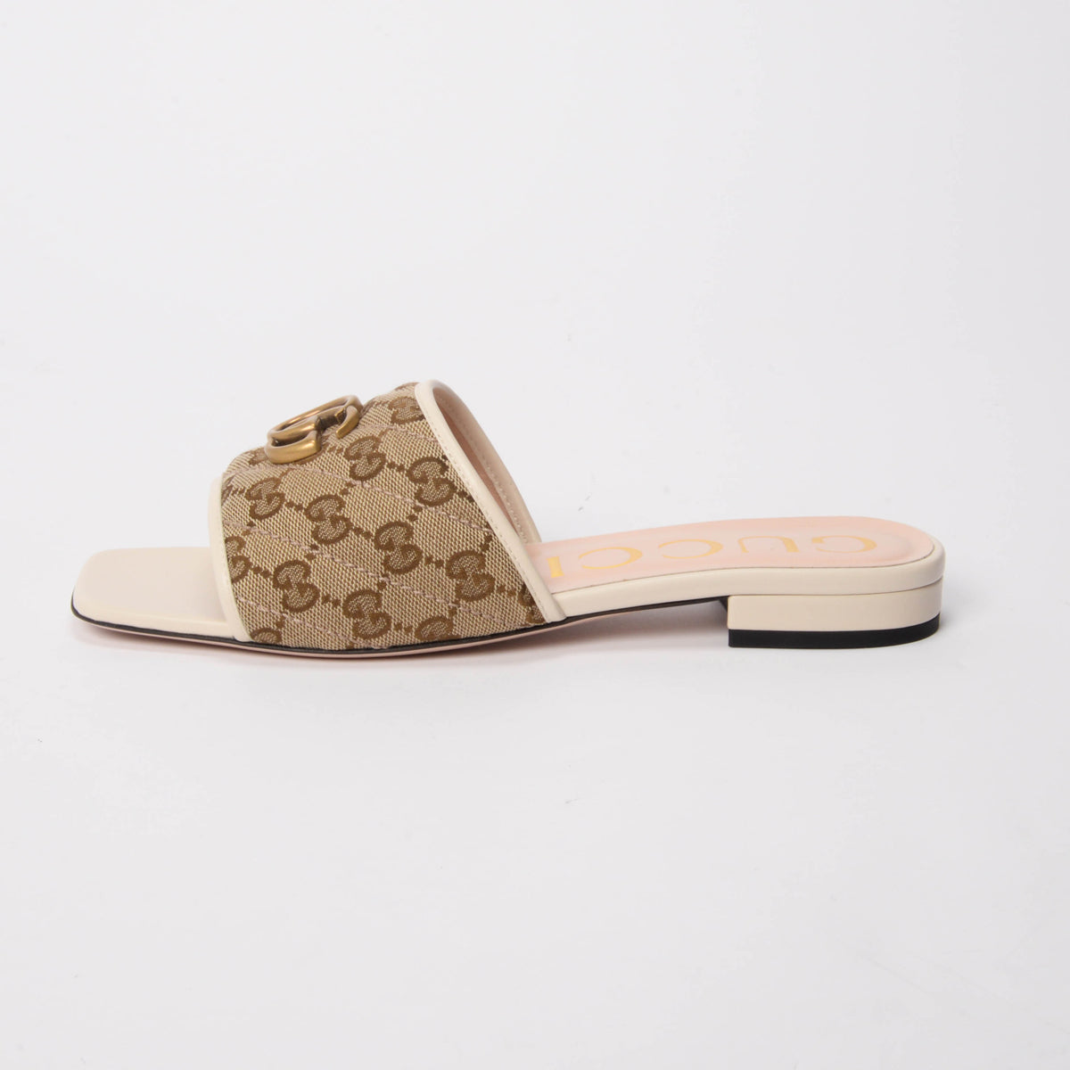 Gucci Beige GG Canvas Marmont Flats 40