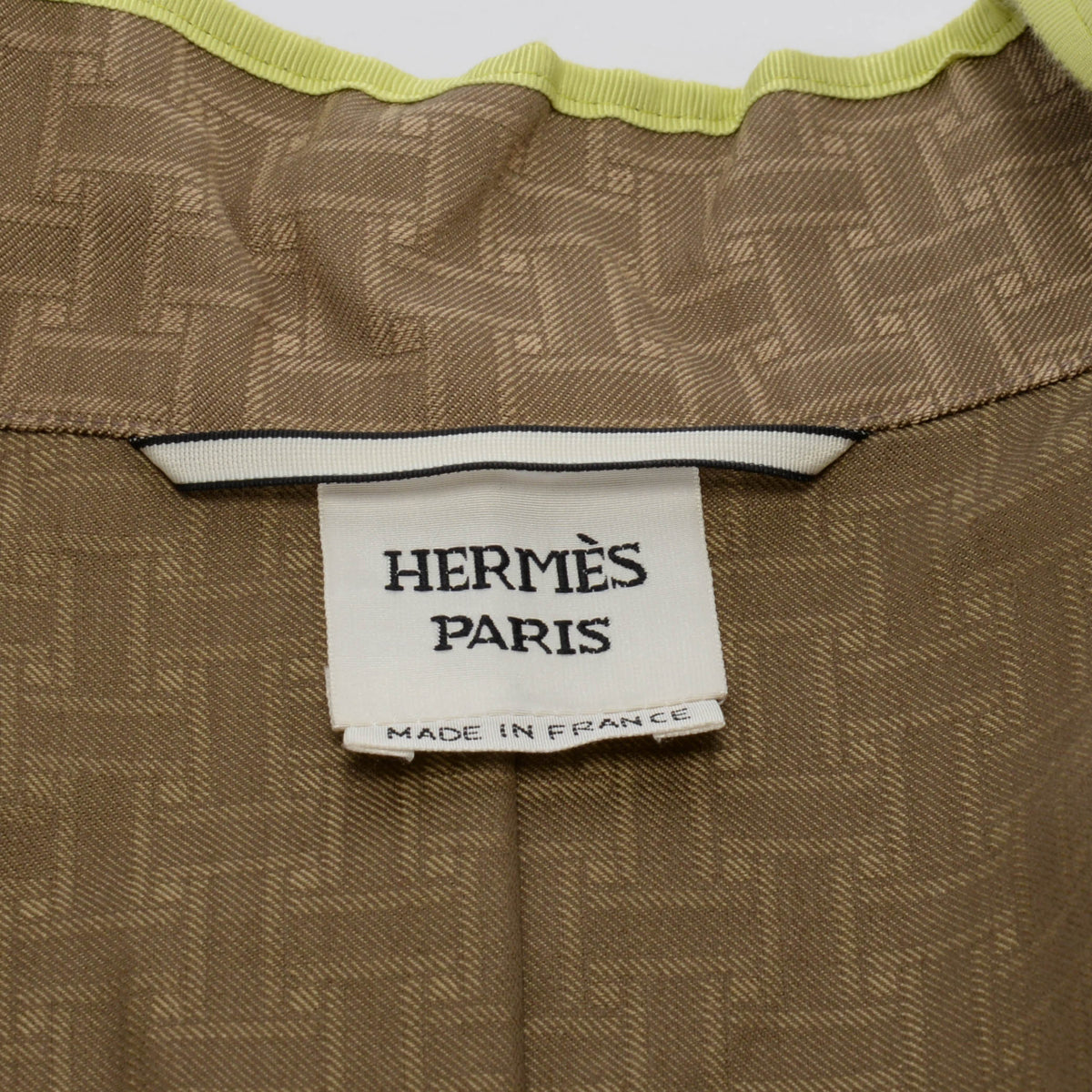 Hermes Brown Cotton Jacquard Mosaique Coat FR 40