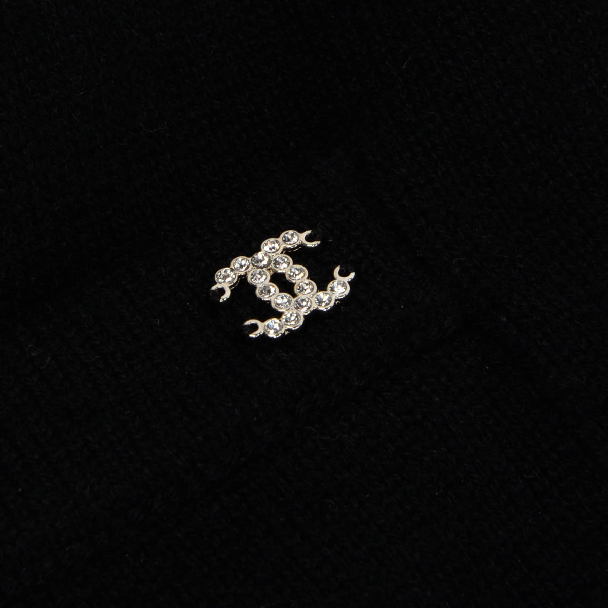 Chanel Black Cashmere Crystal Button Cardigan FR 40
