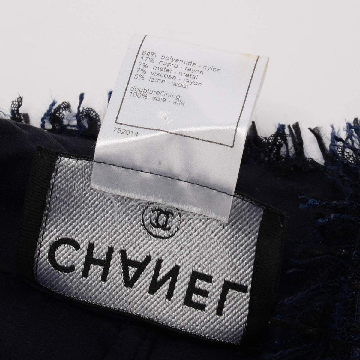 Chanel Navy Fantasy Tweed Four Pocket Jacket FR 38