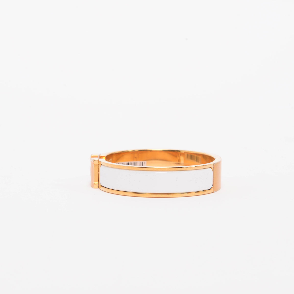 Hermes Blanc Gold Plated Enamel Clic H Bracelet