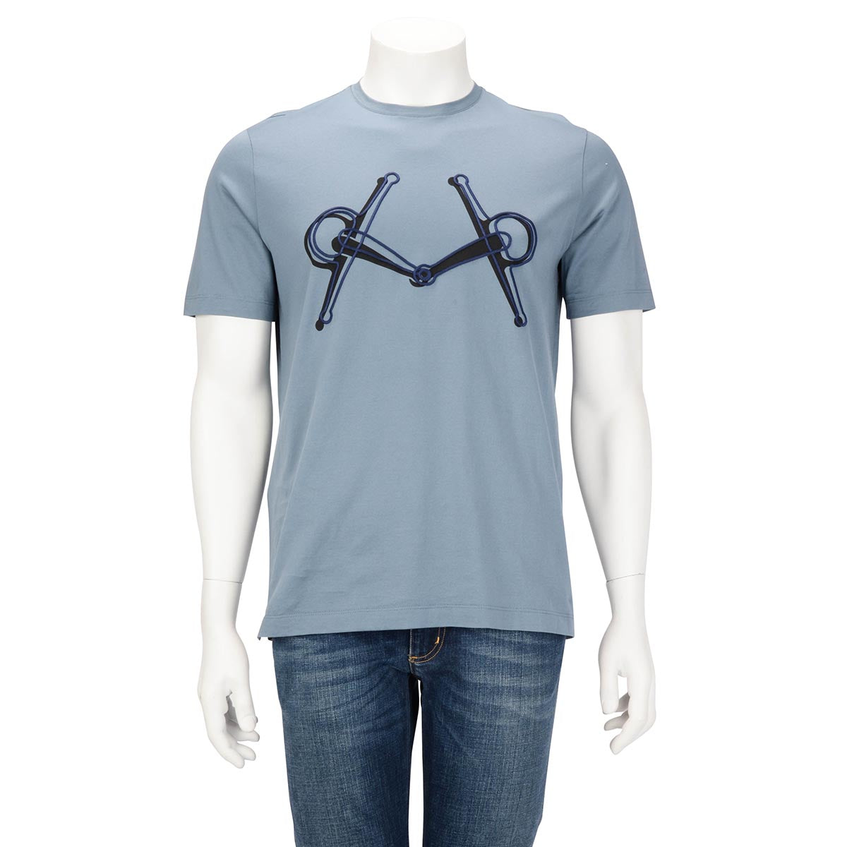 Hermes Cyan Cotton Mors T-Shirt M