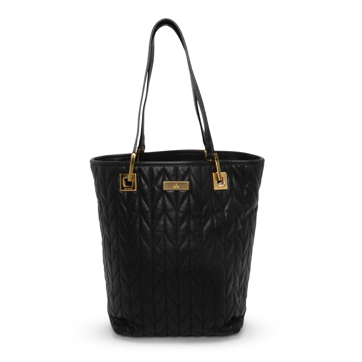 Gucci Black Matelasse Bucket Tote