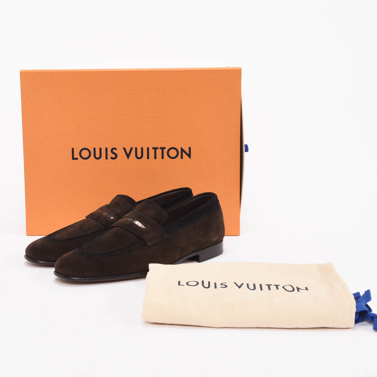 Louis Vuitton Brown Suede Glove Loafers UK 7.5