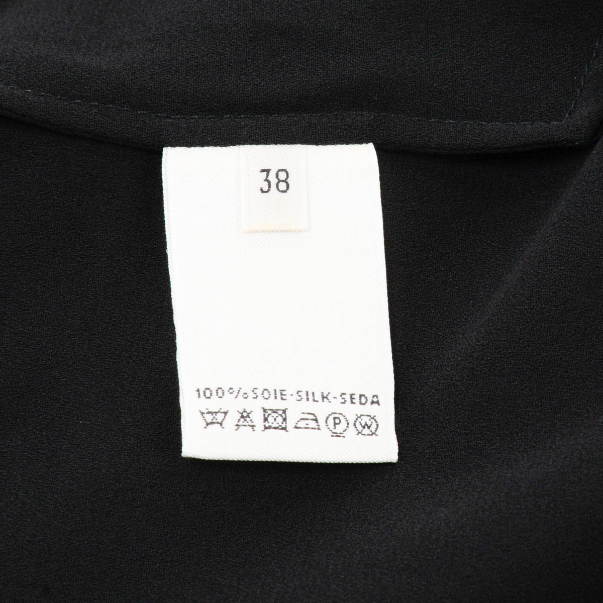 Hermes Black Silk Georgette Button Front Dress FR 38