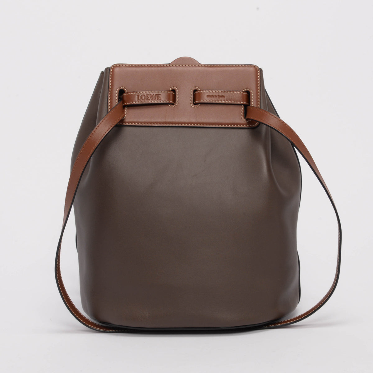 Loewe Brown Calfskin Lazo Bucket Bag