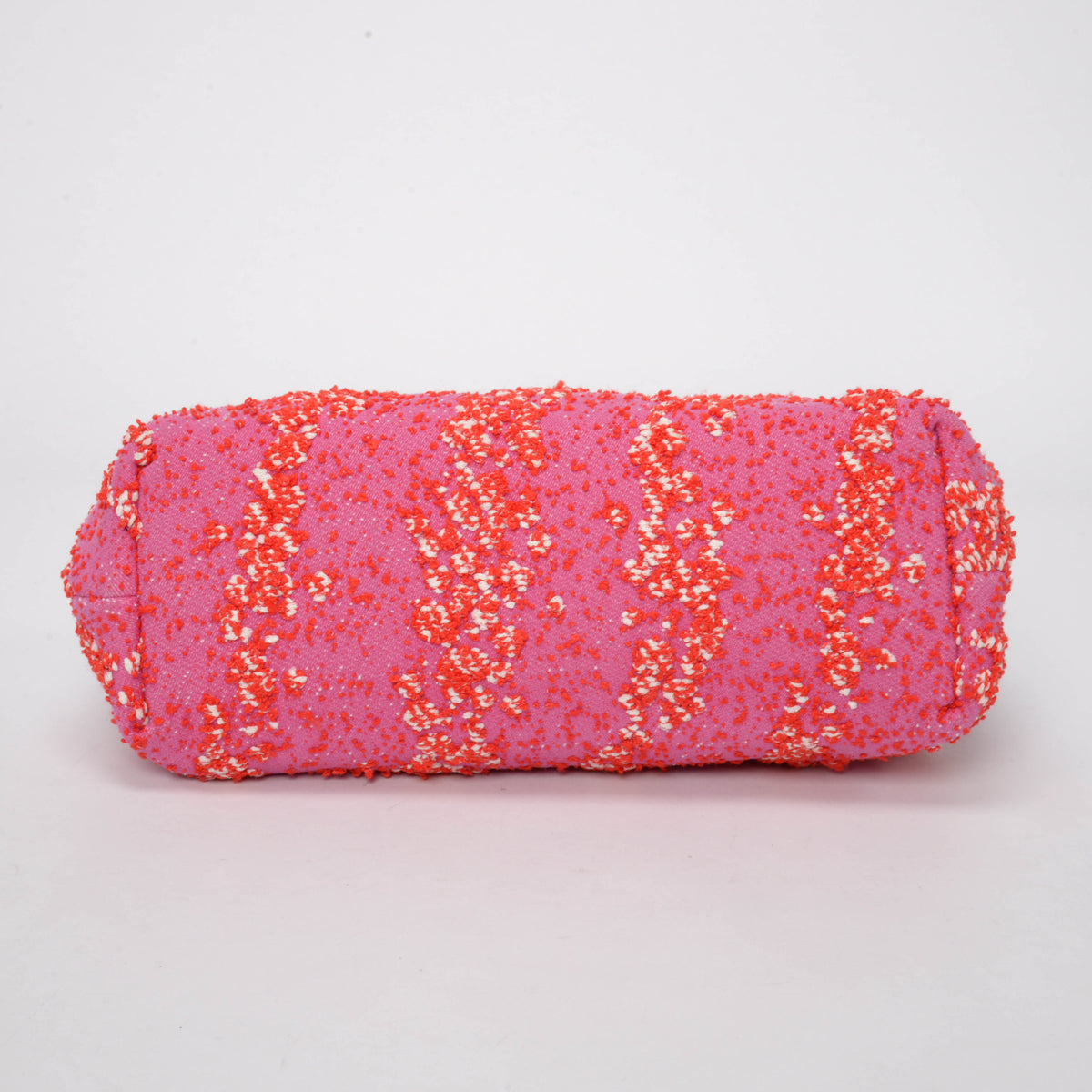 Bottega Veneta Bubblegum & Tomato Boucle Medium The Point Triangle Clutch