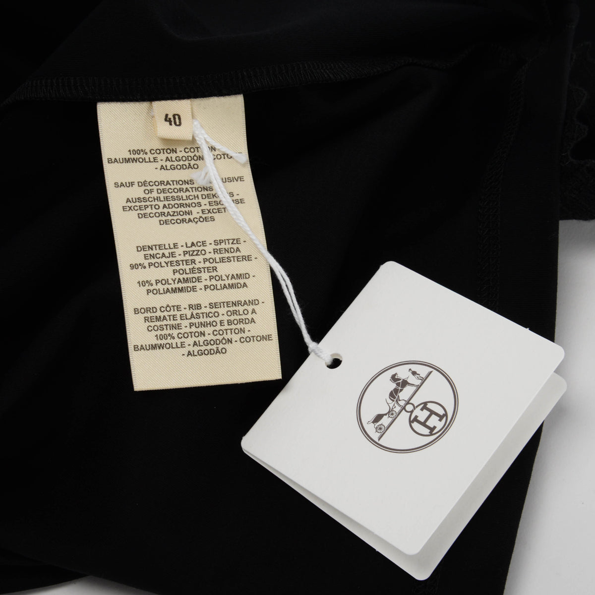 Hermes Black Cotton Jersey Embroidered Maxi T-Shirt FR 40