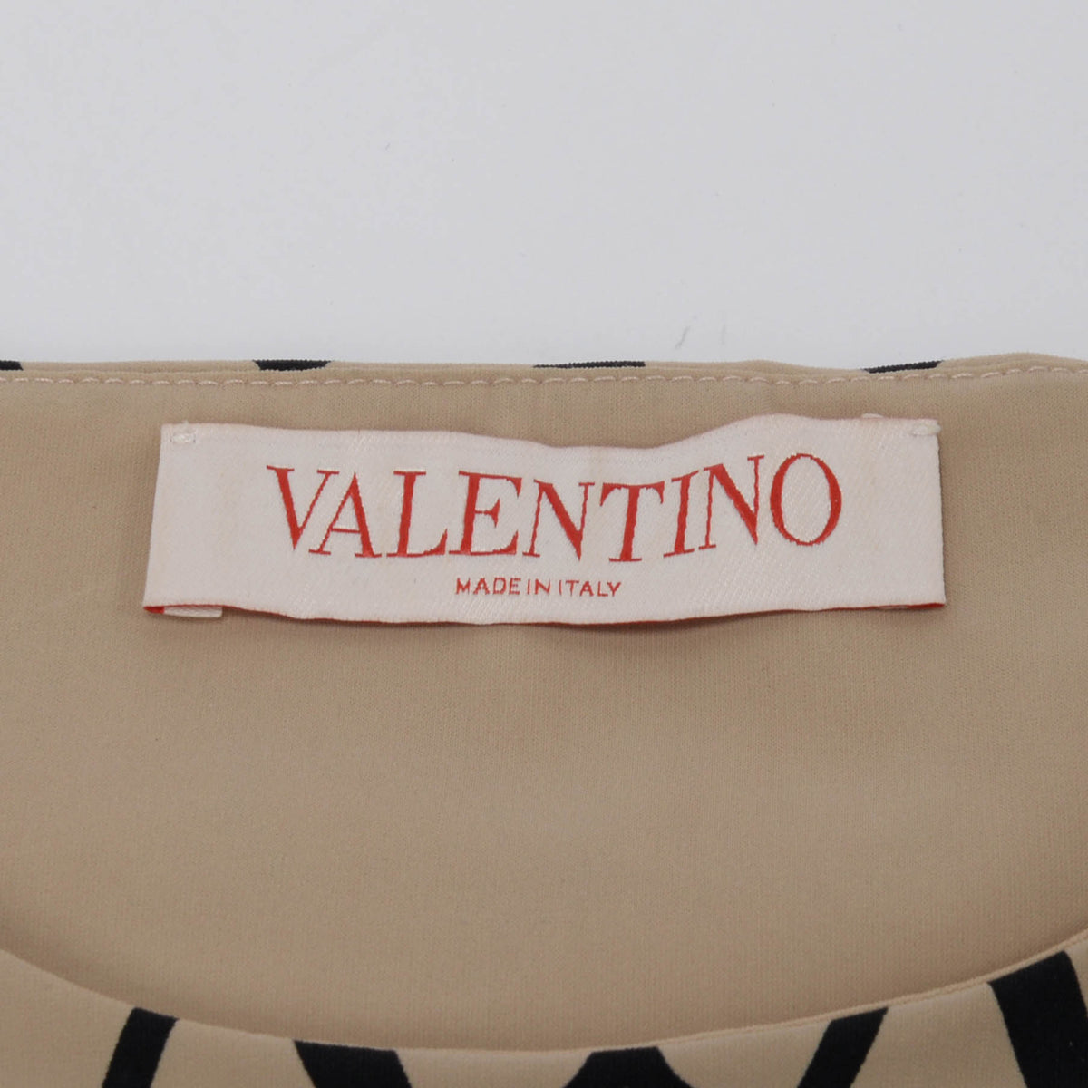 Valentino Beige Jersey Vlogo Signature Long Sleeve Top L