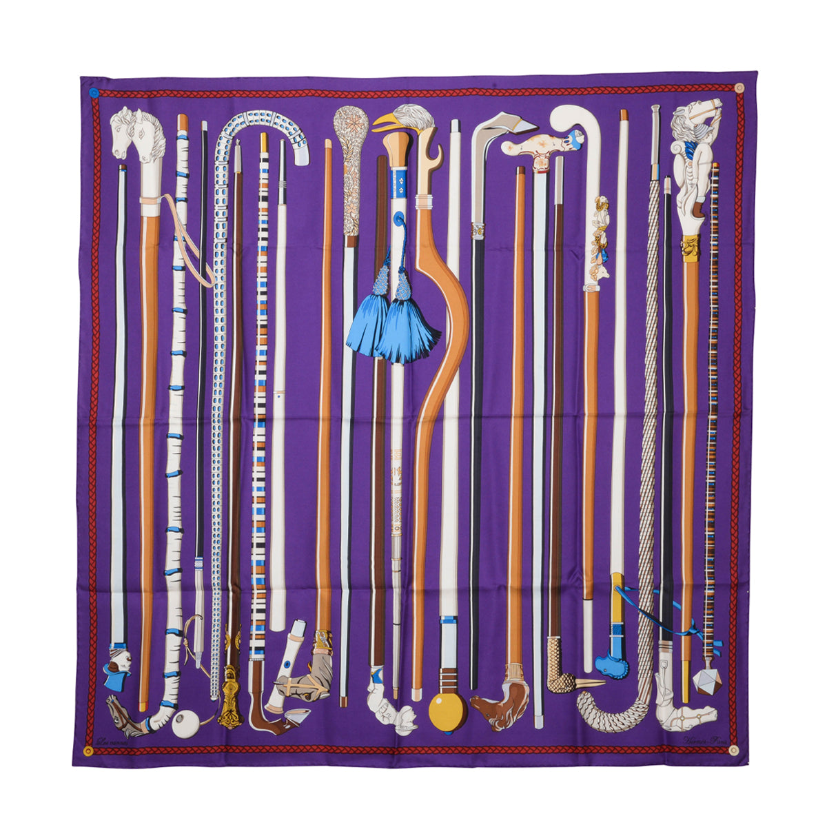 Hermes Purple Silk Le Cannes Scarf