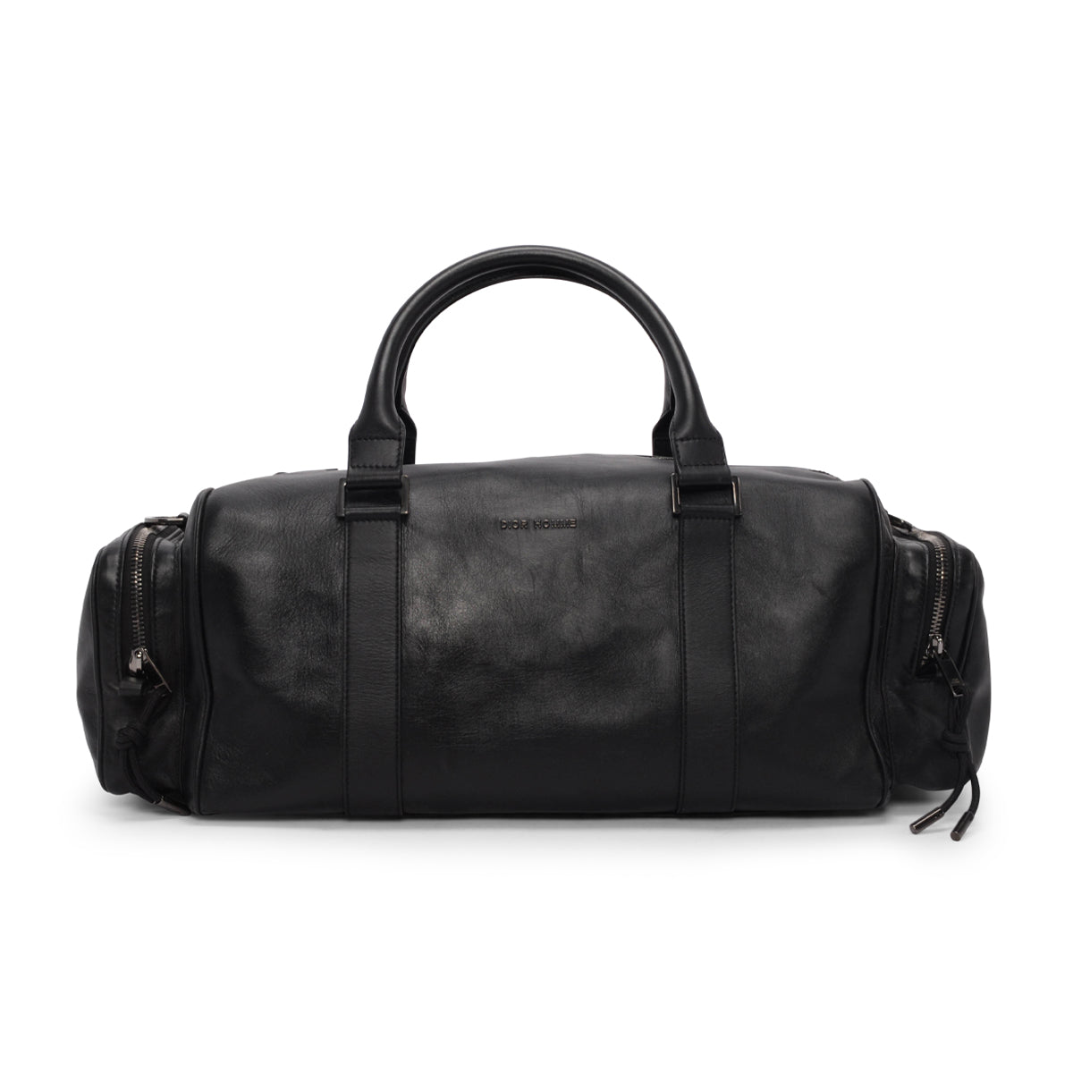 Dior Homme Black Calfskin Weekend Duffle Bag