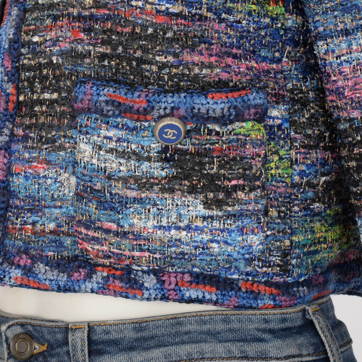 Chanel Multi Colour Fantasy Tweed Short Jacket FR 40