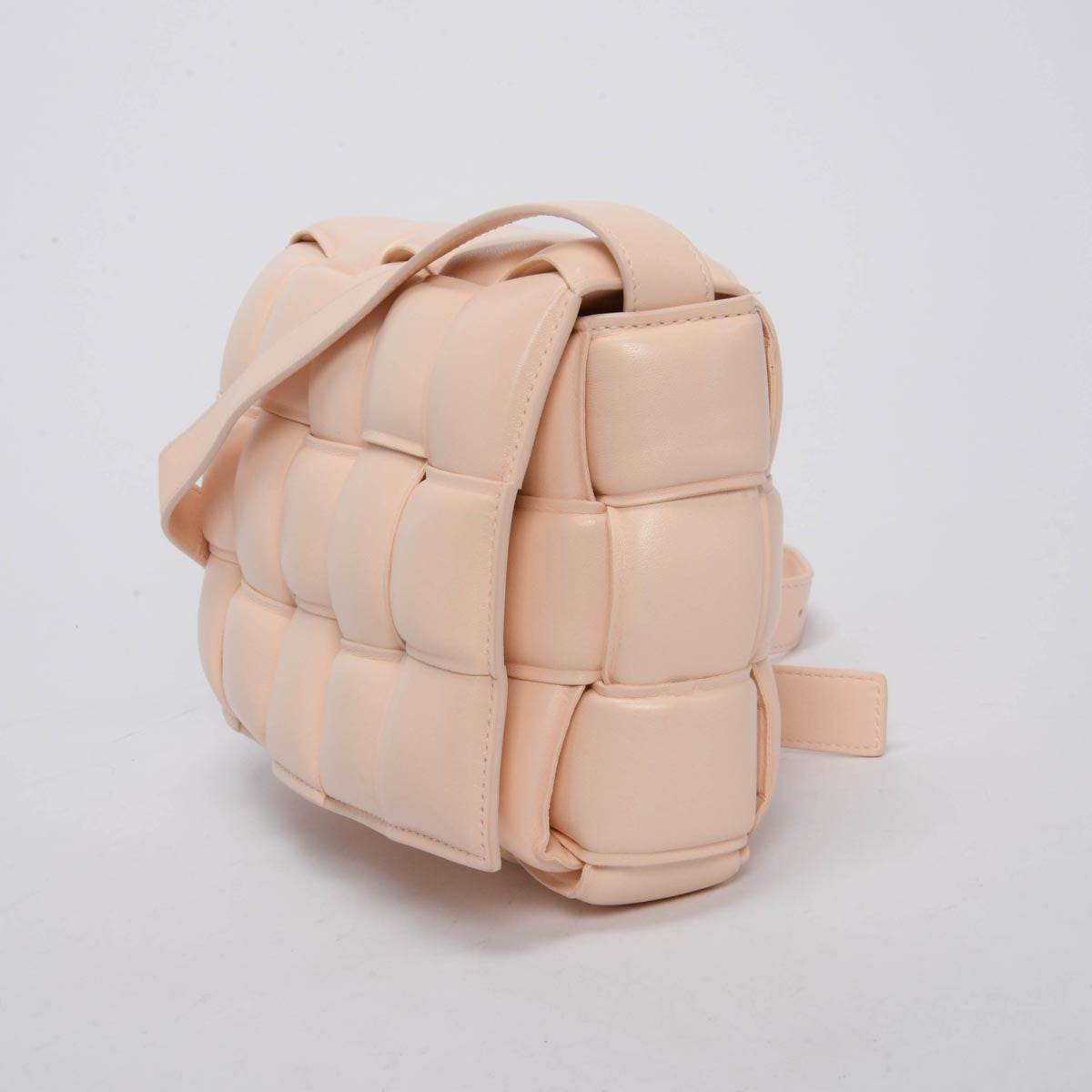 Bottega Veneta Melon Washed Intreccio Lambskin Padded Cassette Bag