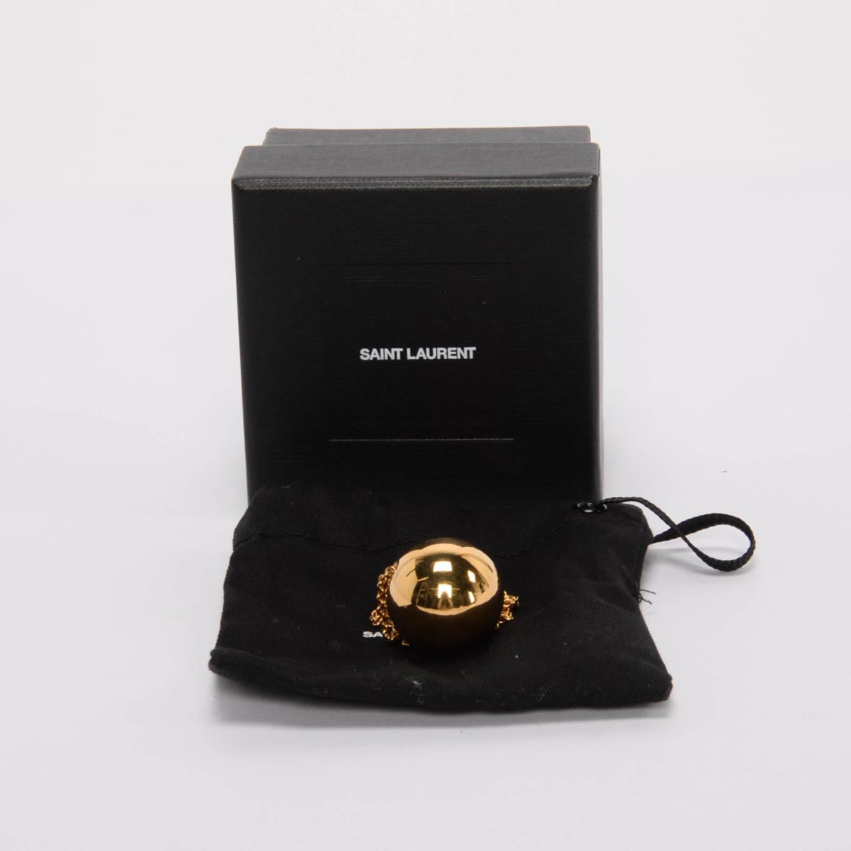 Saint Laurent Gold Tone Sphere Pendant