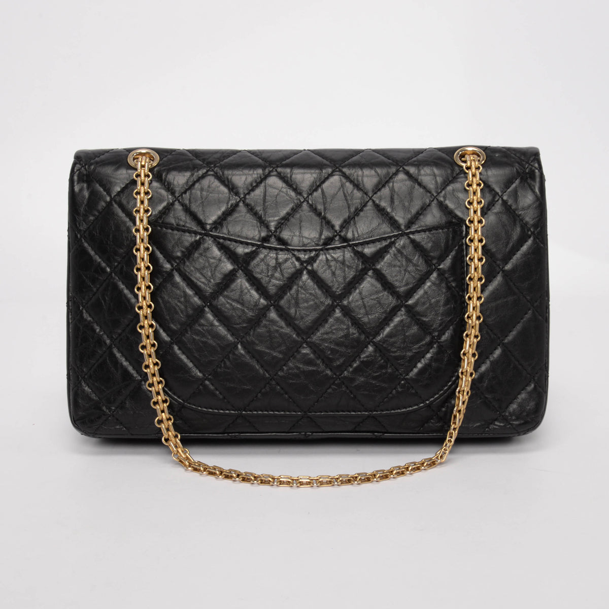 Chanel Black Aged Calfskin 2.55 Reissue 227 Flap Bag