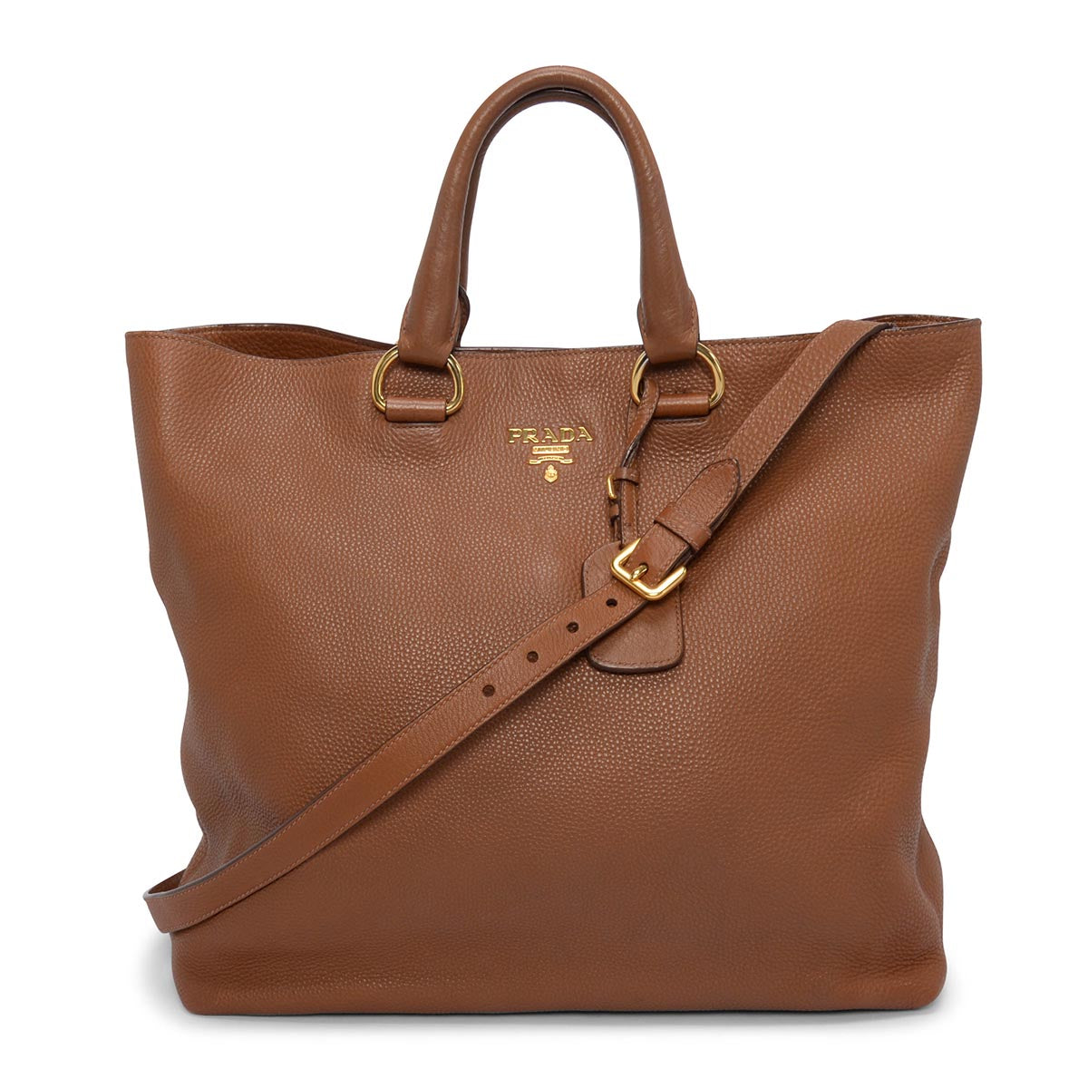 Prada Cannella Vitello Daino Large Shopping Tote