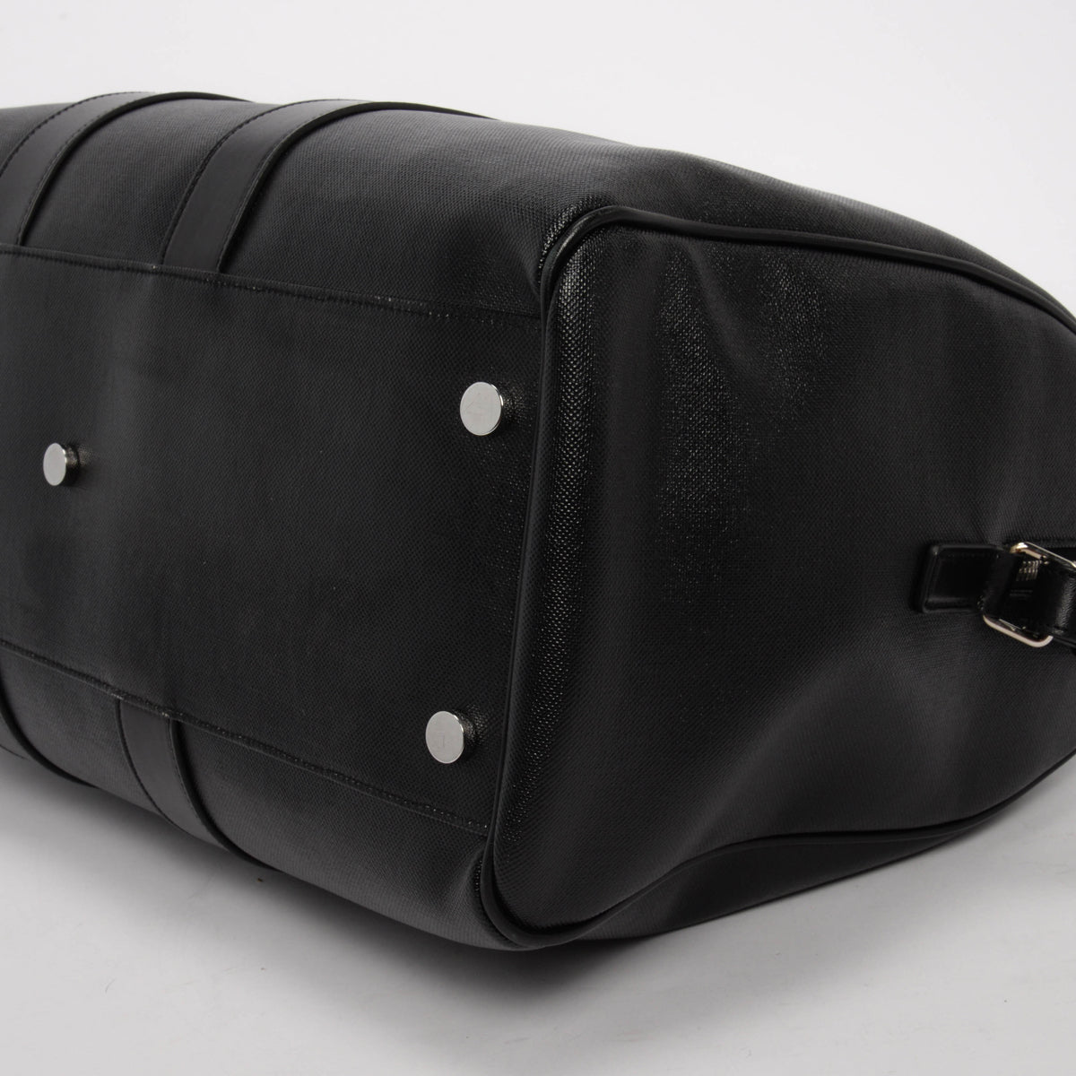 Saint Laurent Black Calfskin Classic Duffle 24 Overnight Bag
