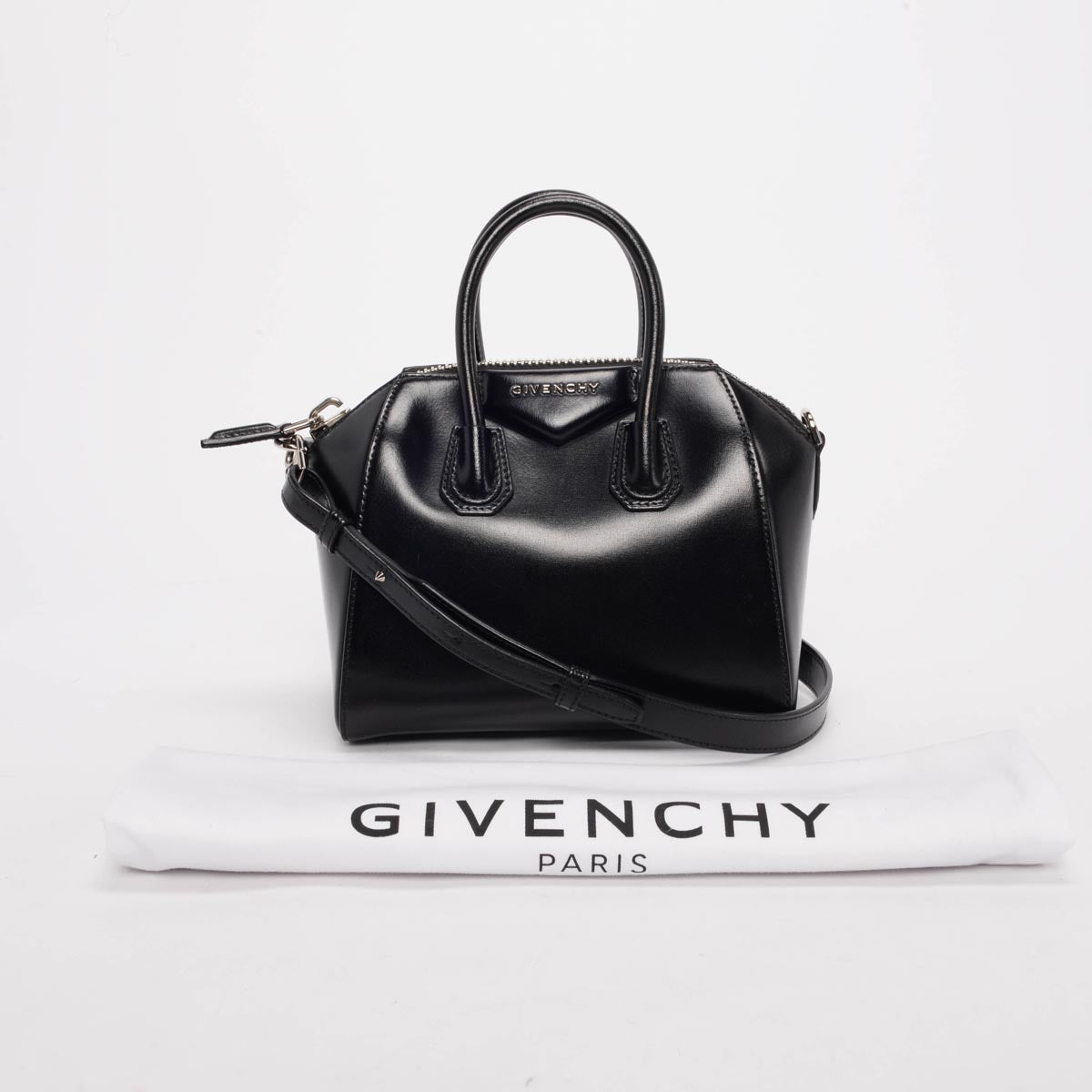 Givenchy Black Shiny Lord Mini Antigona Bag