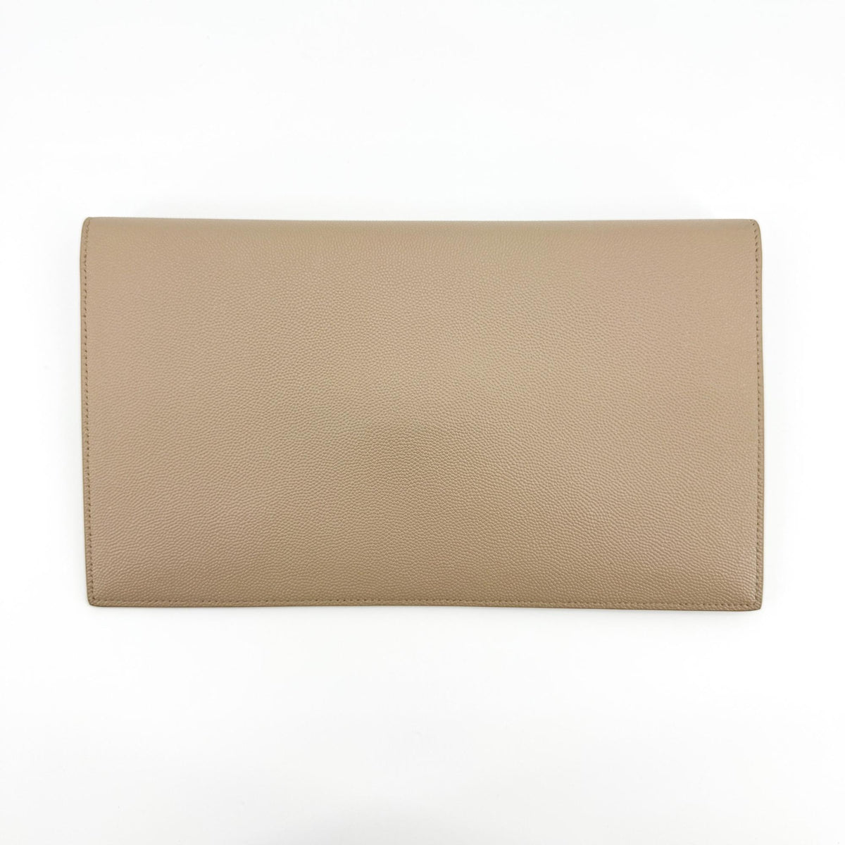 Saint Laurent Beige Grain De Poudre Uptown Clutch