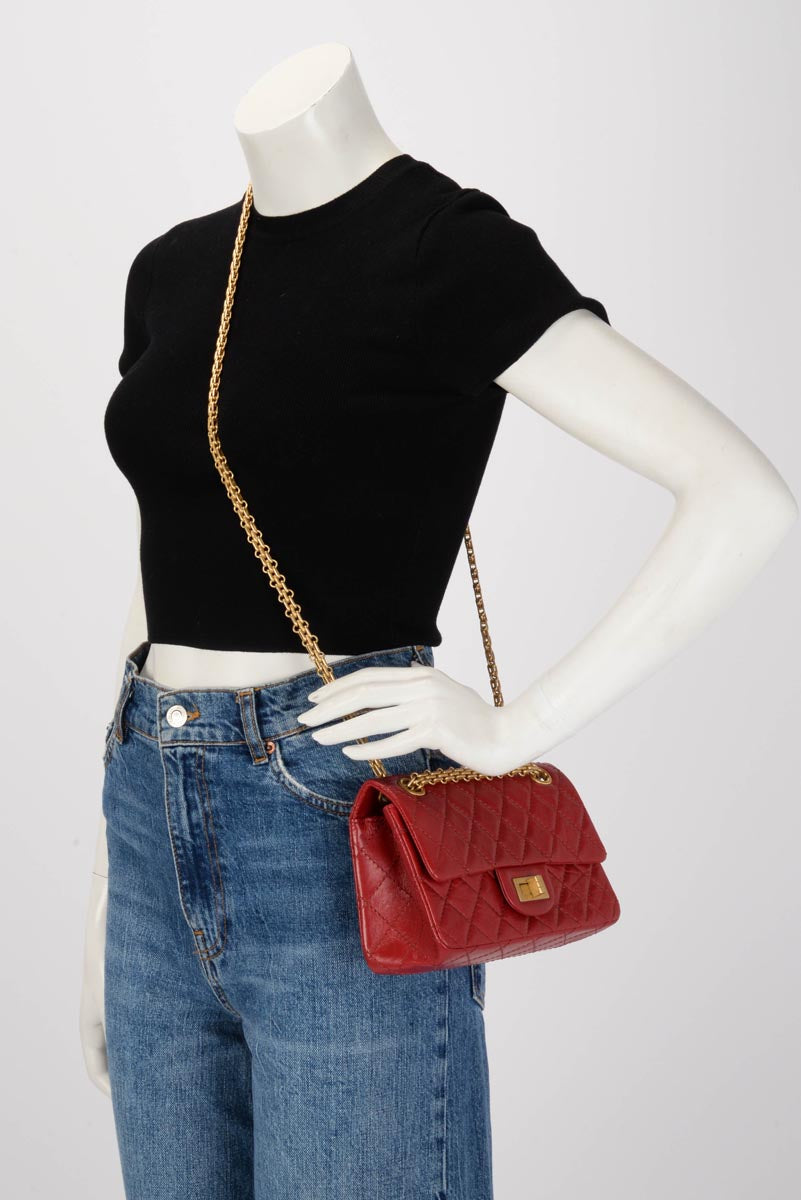 Chanel Red Aged Calfskin Mini Reissue 2.55 Flap Bag