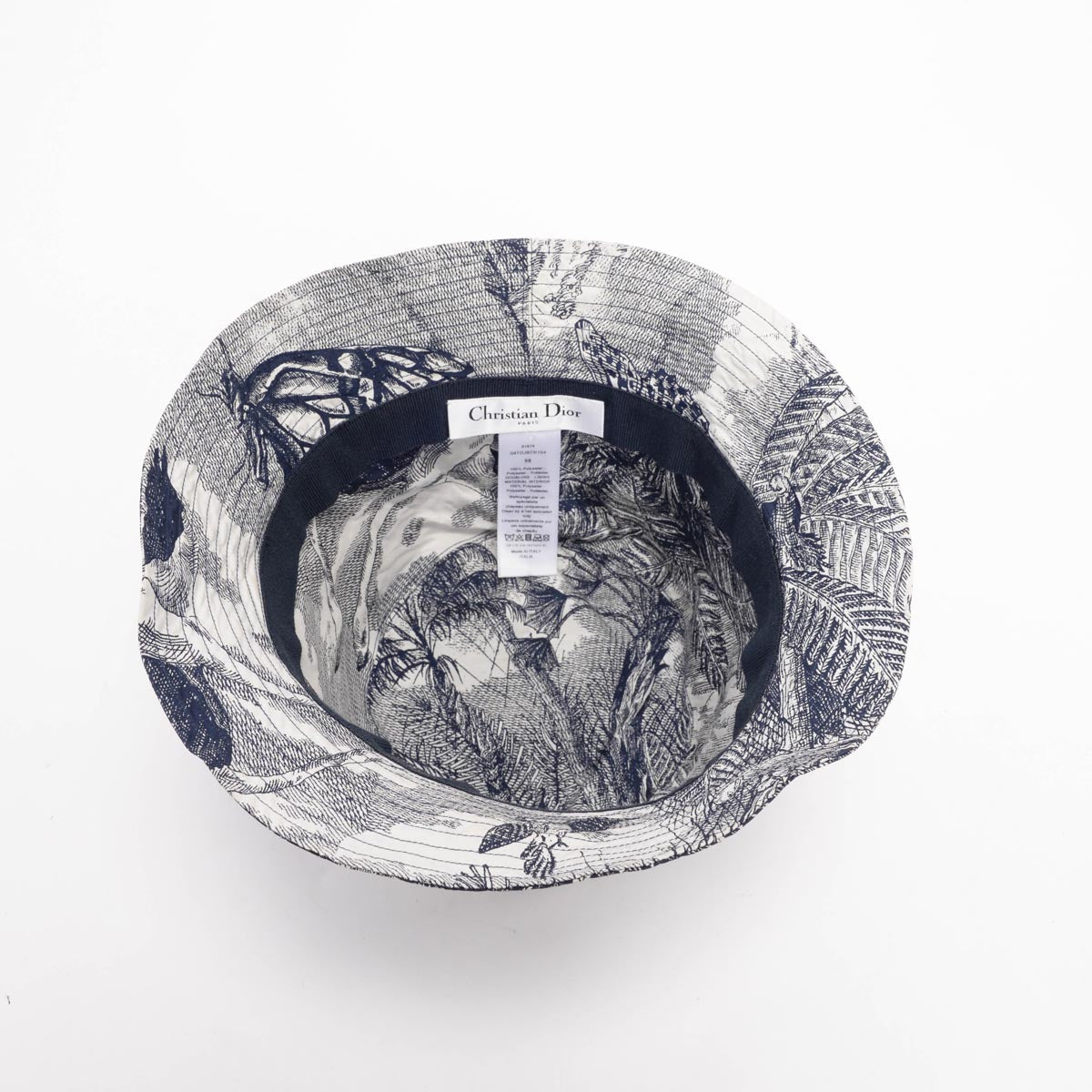 Dior Navy Nylon Toile de Jouy Bucket Hat