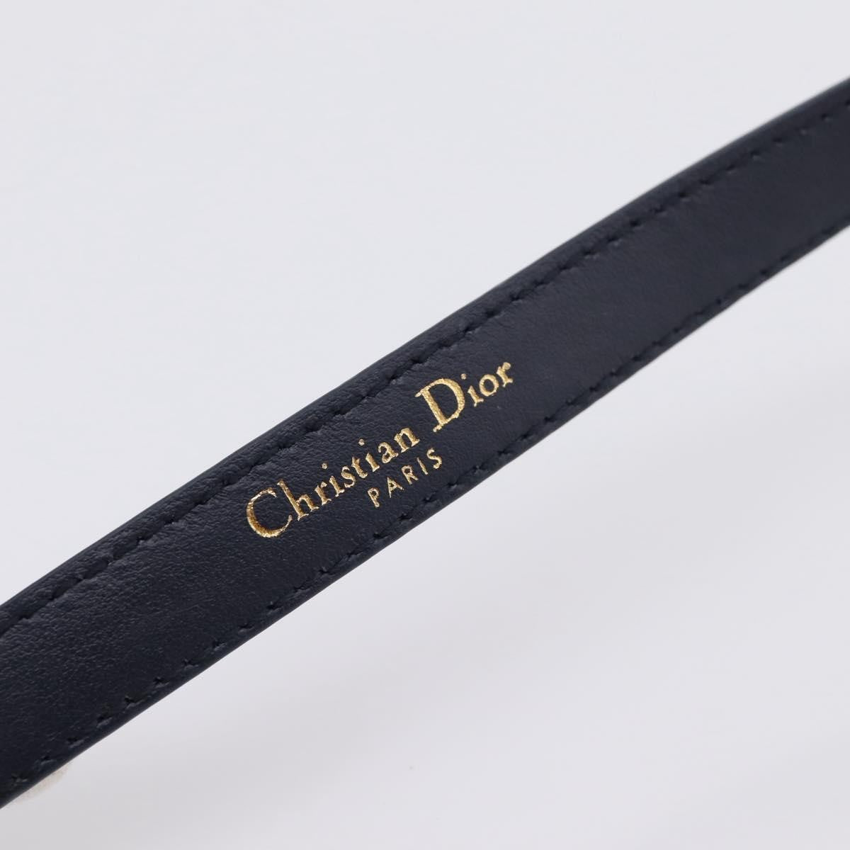 Dior Dark Navy Heart Print Skinny Belt