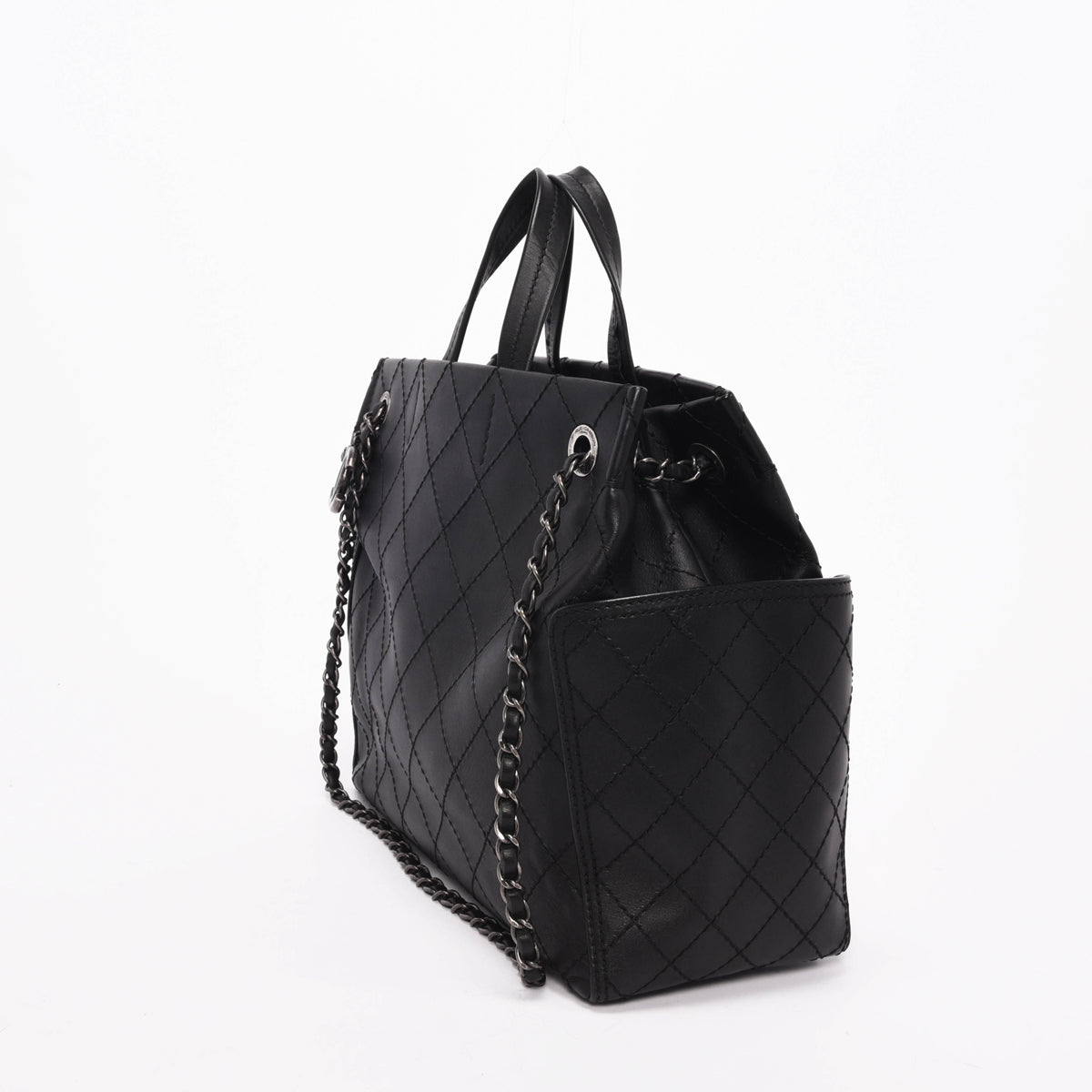 Chanel Black Quilted Calfskin CC Pocket Tote