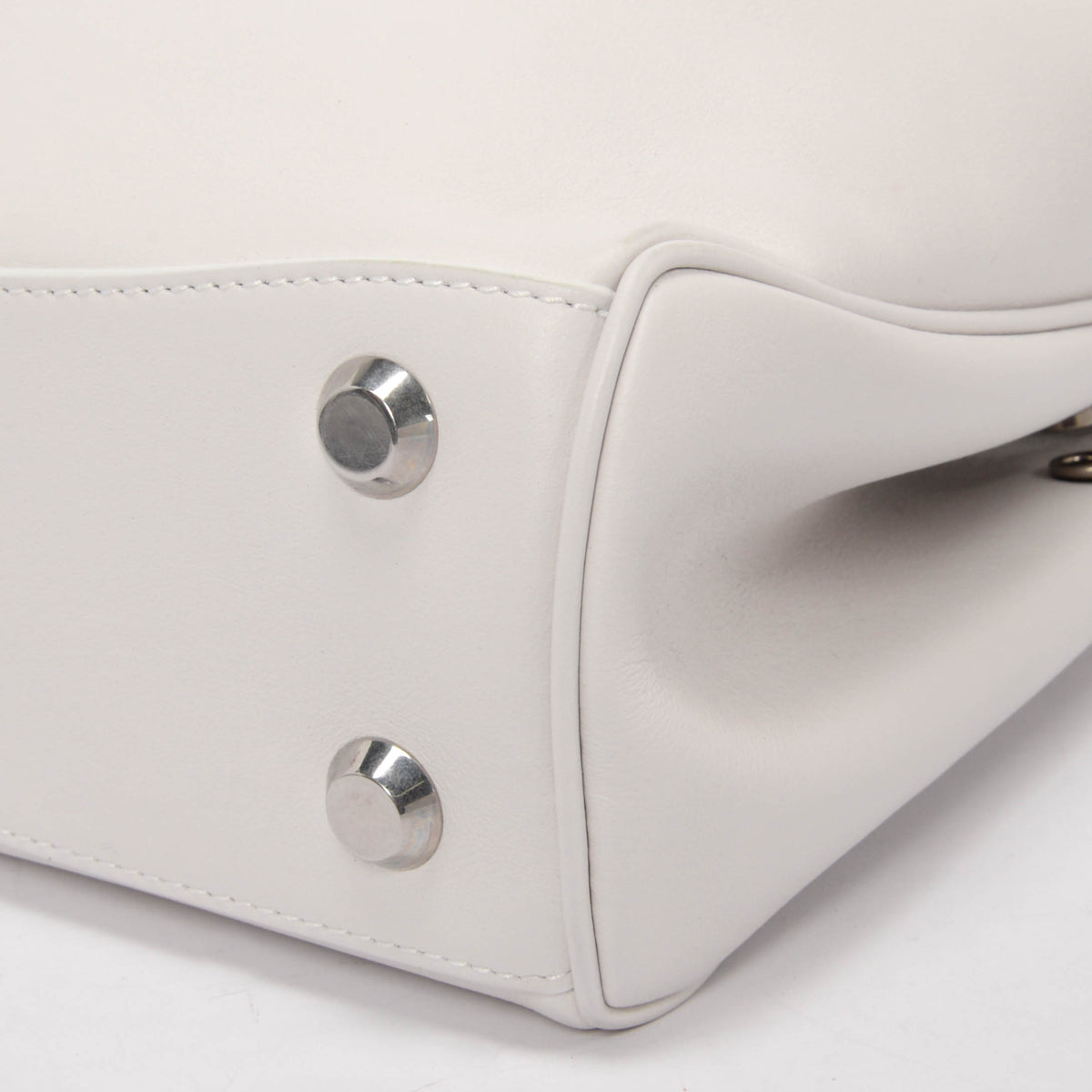Balenciaga White Smooth Calfskin Mini Rodeo Bag