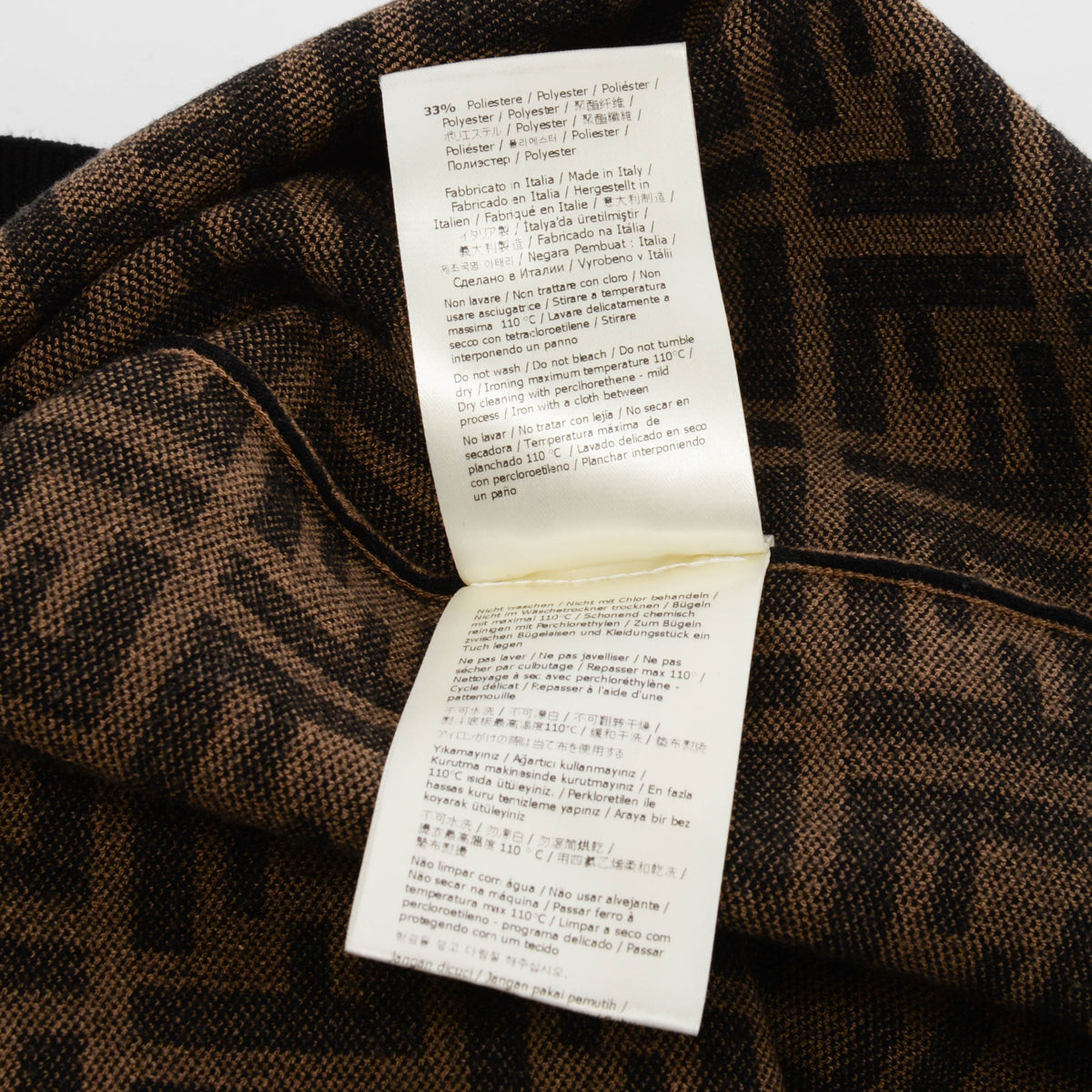 Fendi Tobacco & Black Knit FF Motif Top IT 36