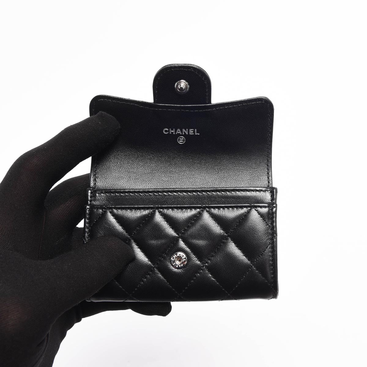 Chanel Black Quilted Lambskin Classic Flap Card Holder