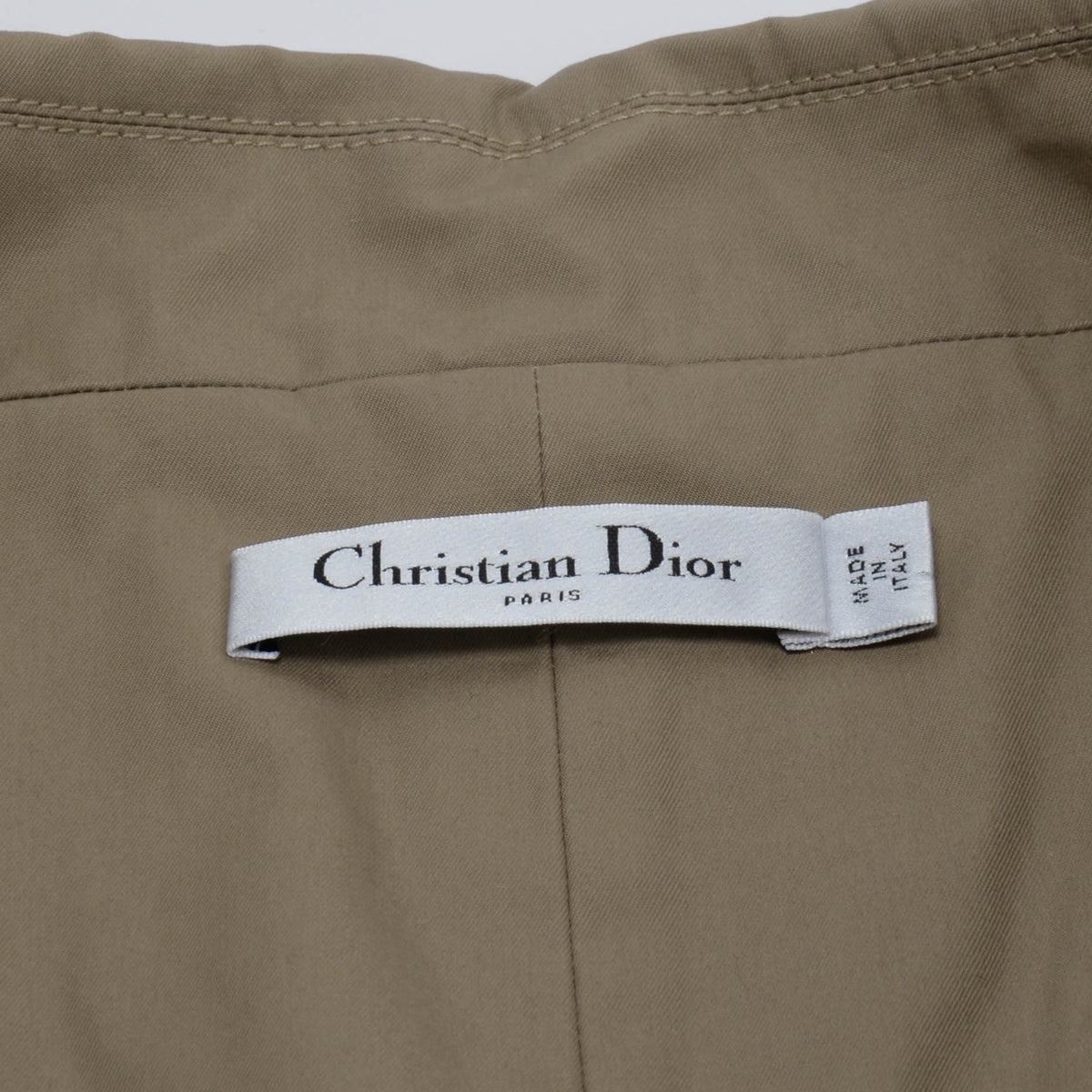 Dior Dark Beige Cotton Gabardine Sleeveless Dress FR 42