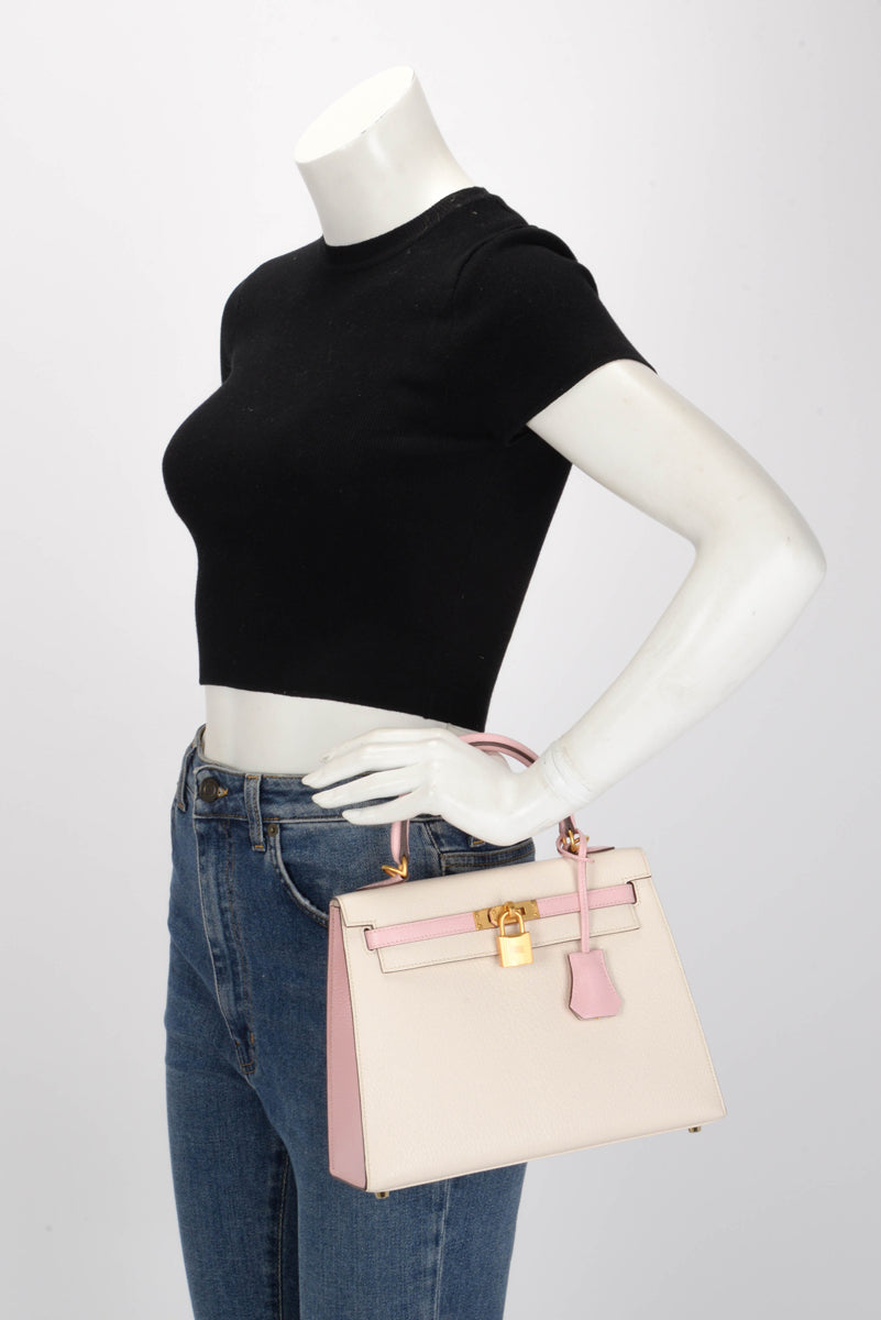 Hermes HSS Craie & Rose Sakura Chevre Mysore Kelly 25