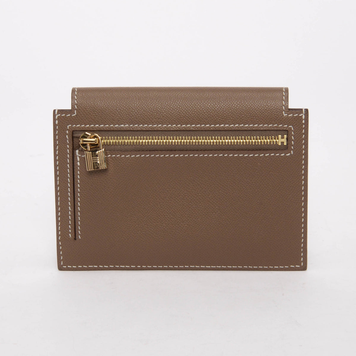 Hermes Etoupe Madame Calfskin Kelly Pocket Compact Wallet