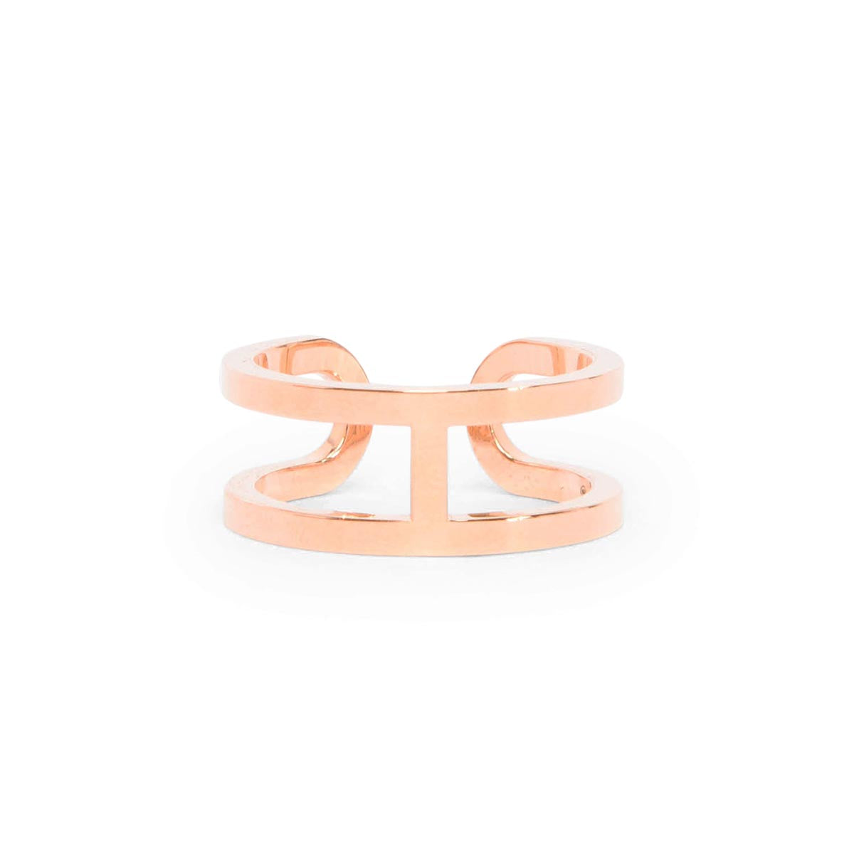 Hermes 18k Rose Gold Ever Chaine D'Ancre Medium Model Ring