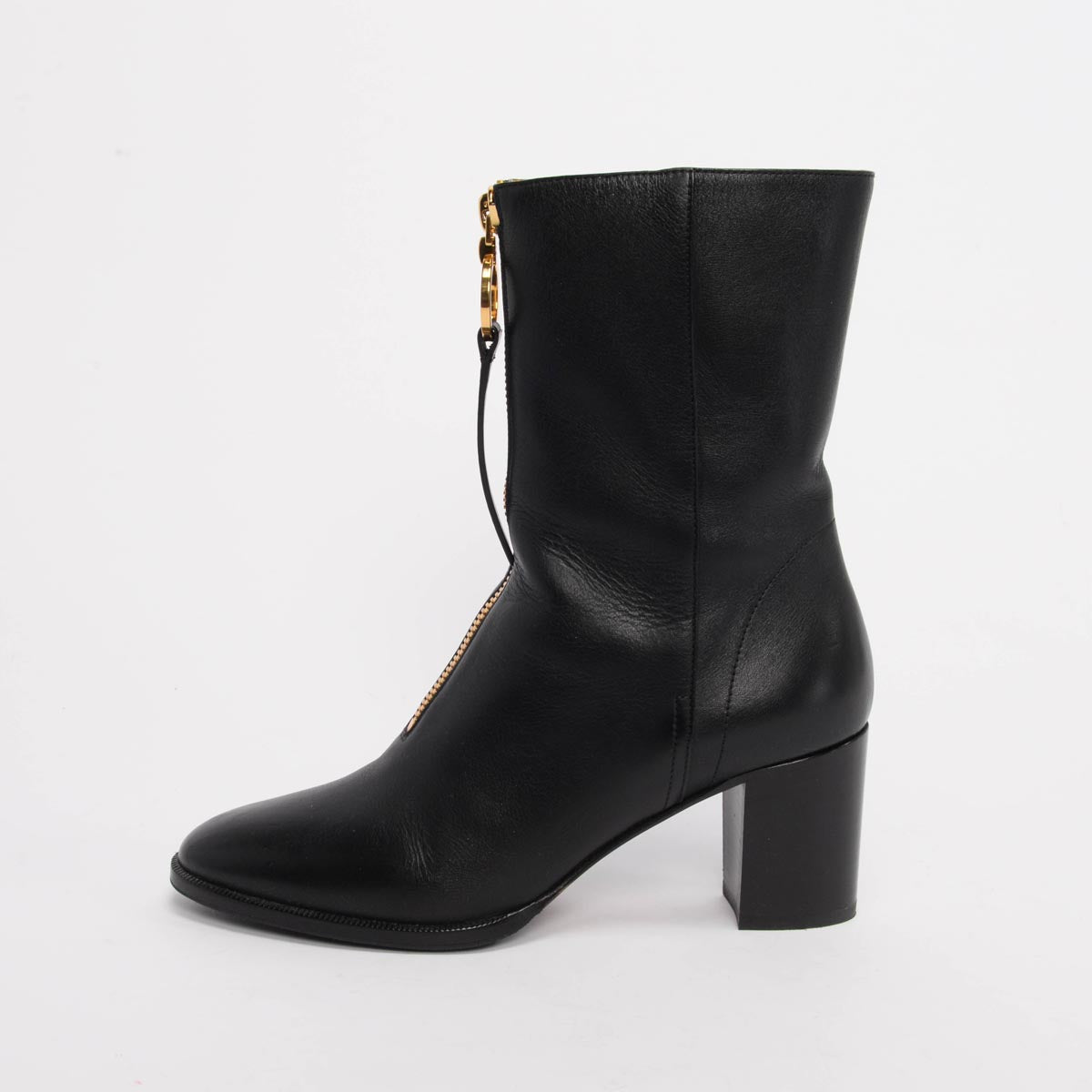 Dior Black Calfskin Effrontee Zip Ankle Boots 39