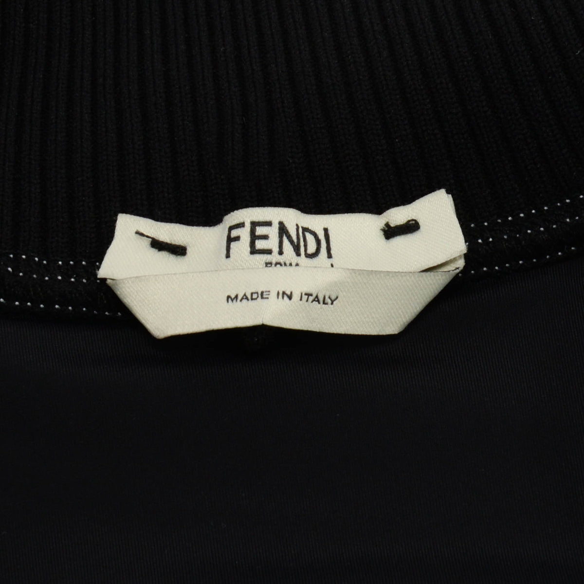 Fendi Black & Yellow Jersey & Velvet Logo Track Jacket IT 38