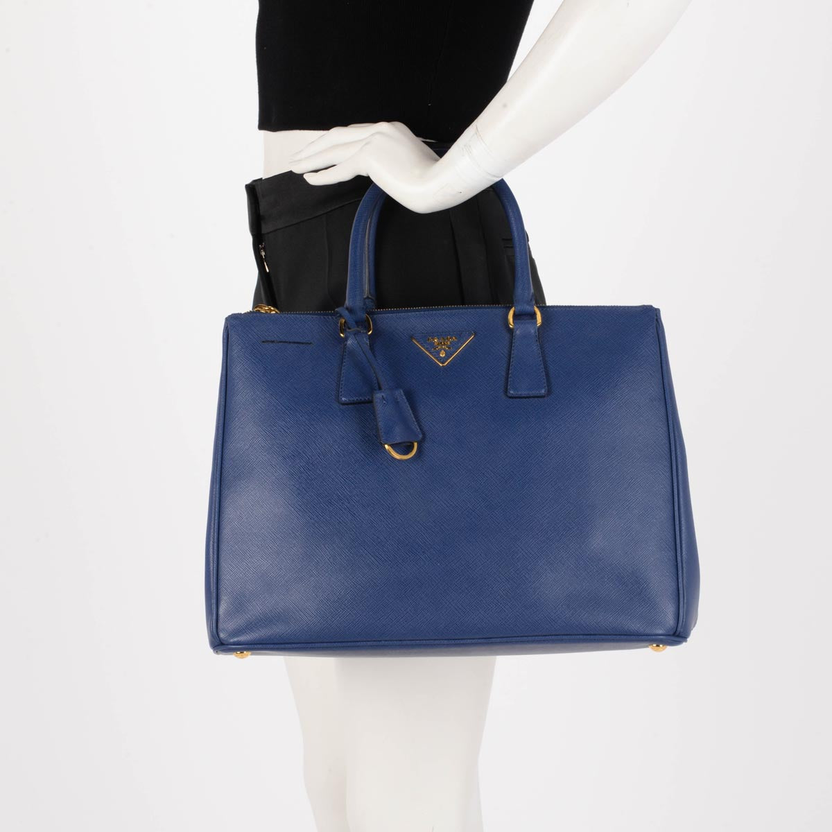 Prada Bluette Saffiano Lux Large Galleria Bag