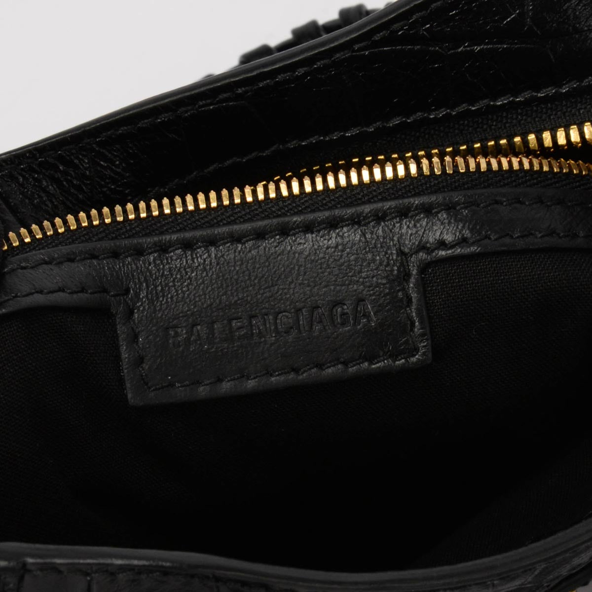 Balenciaga Black Moc Croc Small Neo Cagole Tote