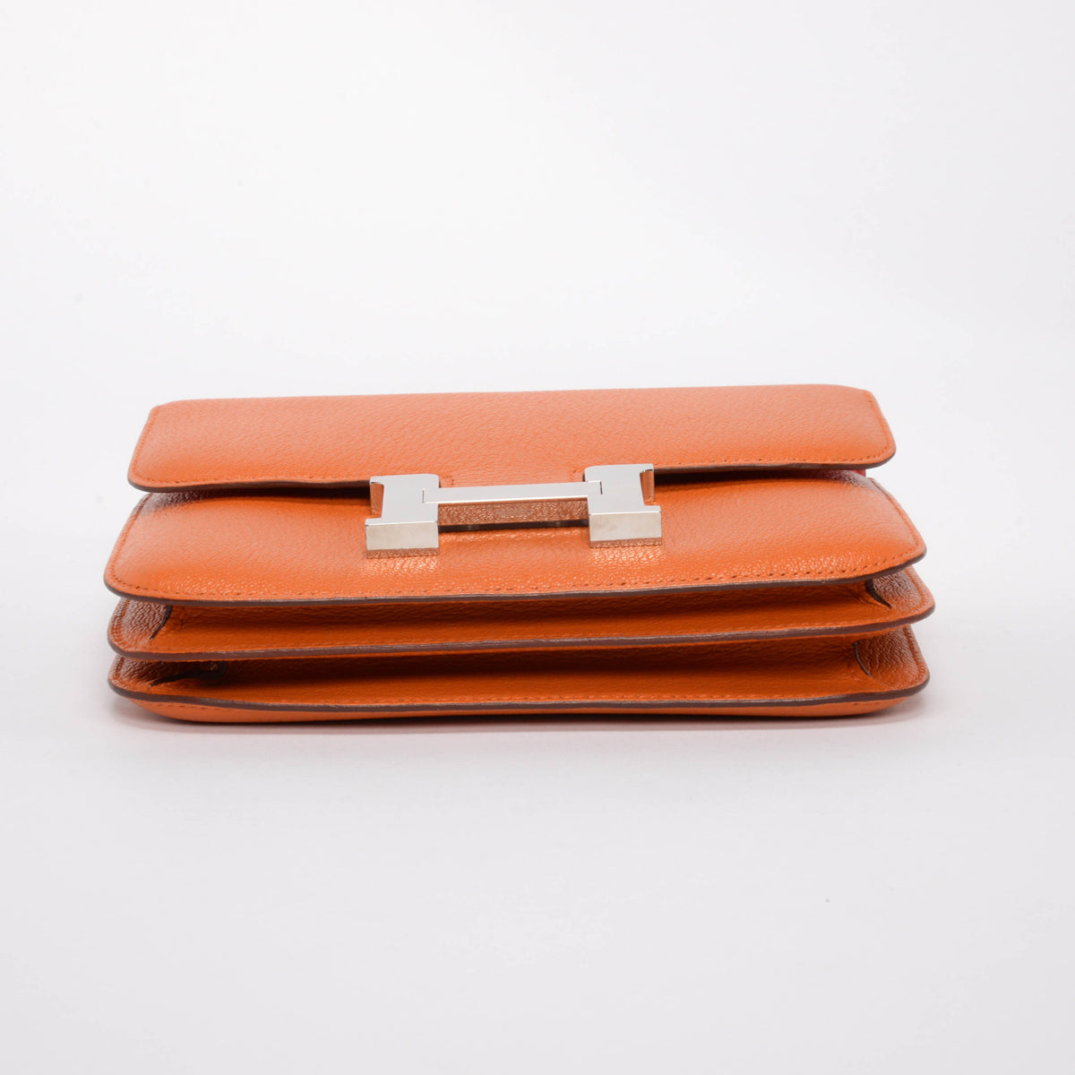Hermes Orange & Rose Azalee Chevre Mysore Verso Constance 18