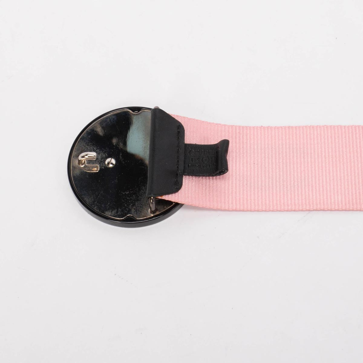 Chanel Pink Web Record CC Belt