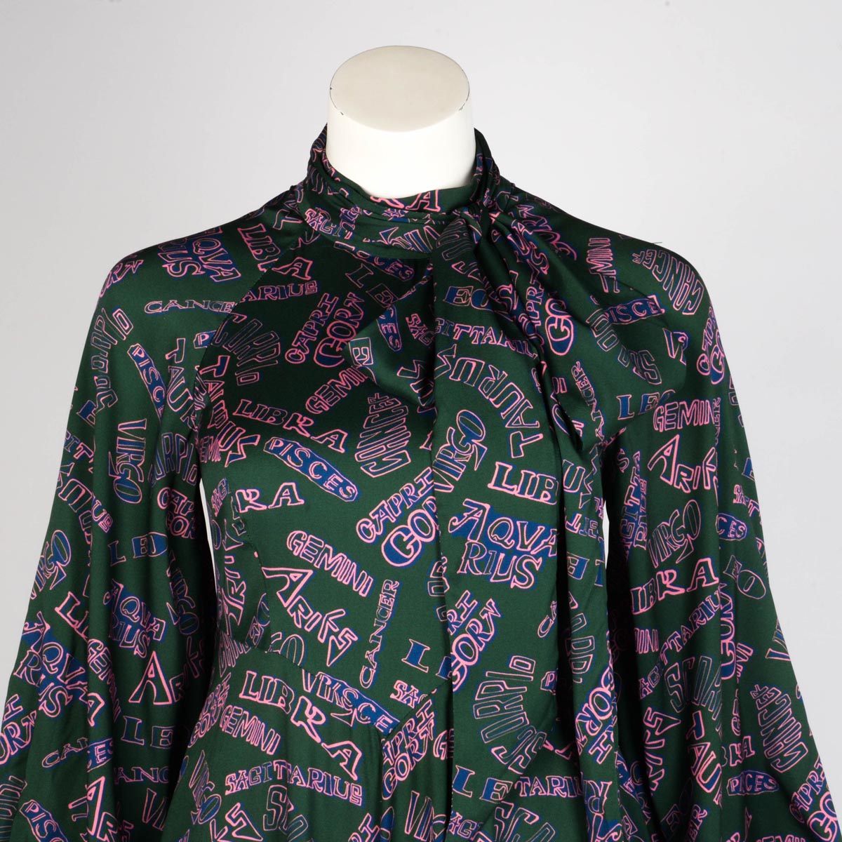 Zimmermann Green & Pink Stretch Silk Zodiac Day Midi Dress 0