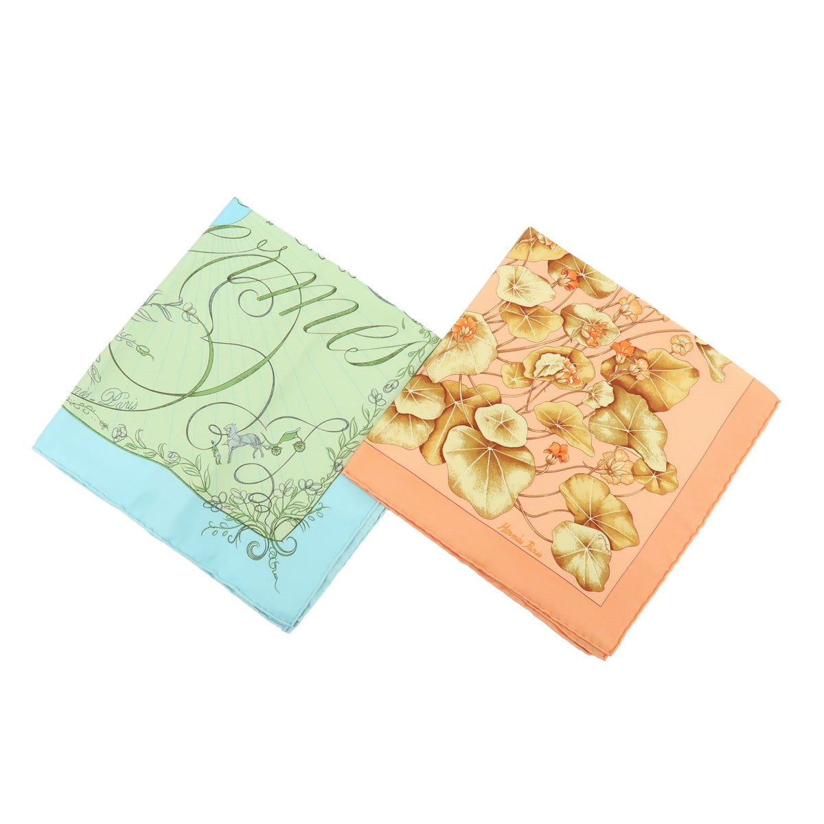 Hermes Les Capucines & Effluves Pocket Square Scarves