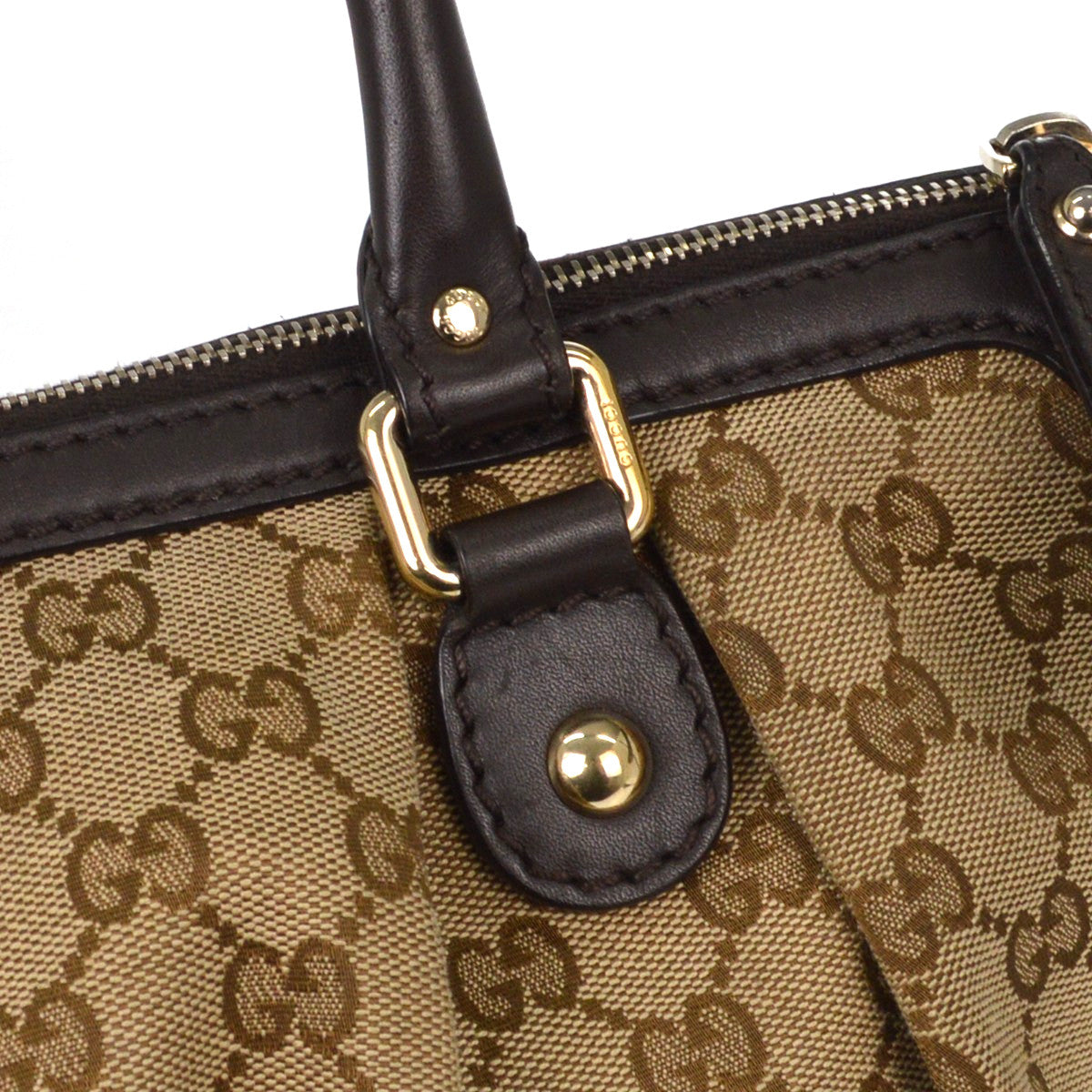 Gucci Brown GG Canvas Sukey Top Handle Satchel