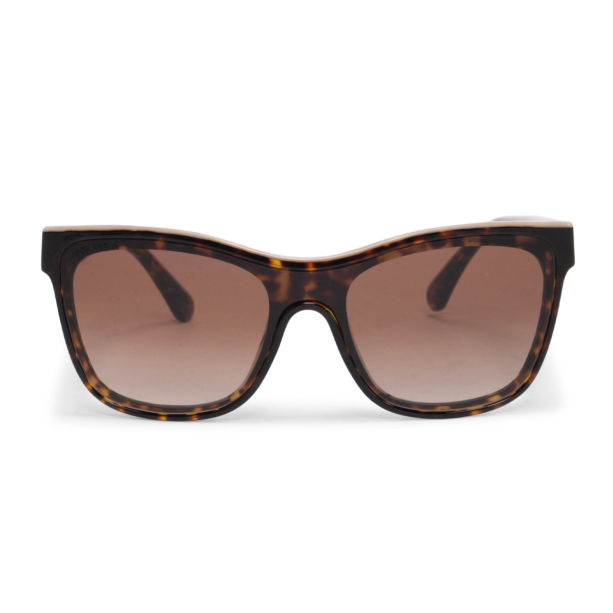 Chanel Havana Logo Shield Sunglasses