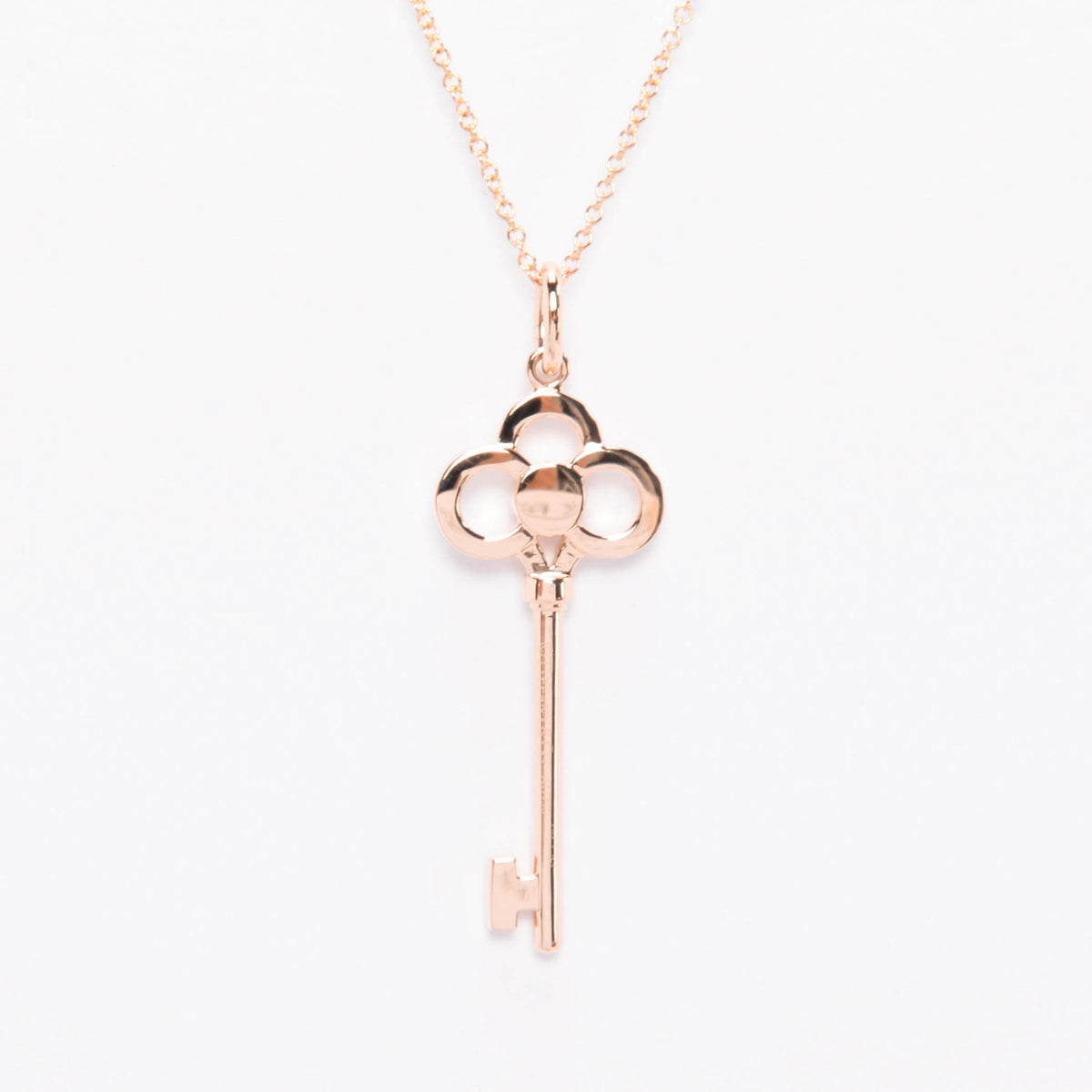 Tiffany & Co Rose Gold & Diamonds Crown Key Pendant