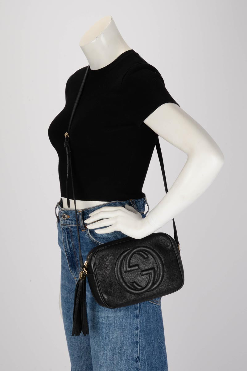 Gucci Black Grained Calfskin Soho Disco Bag